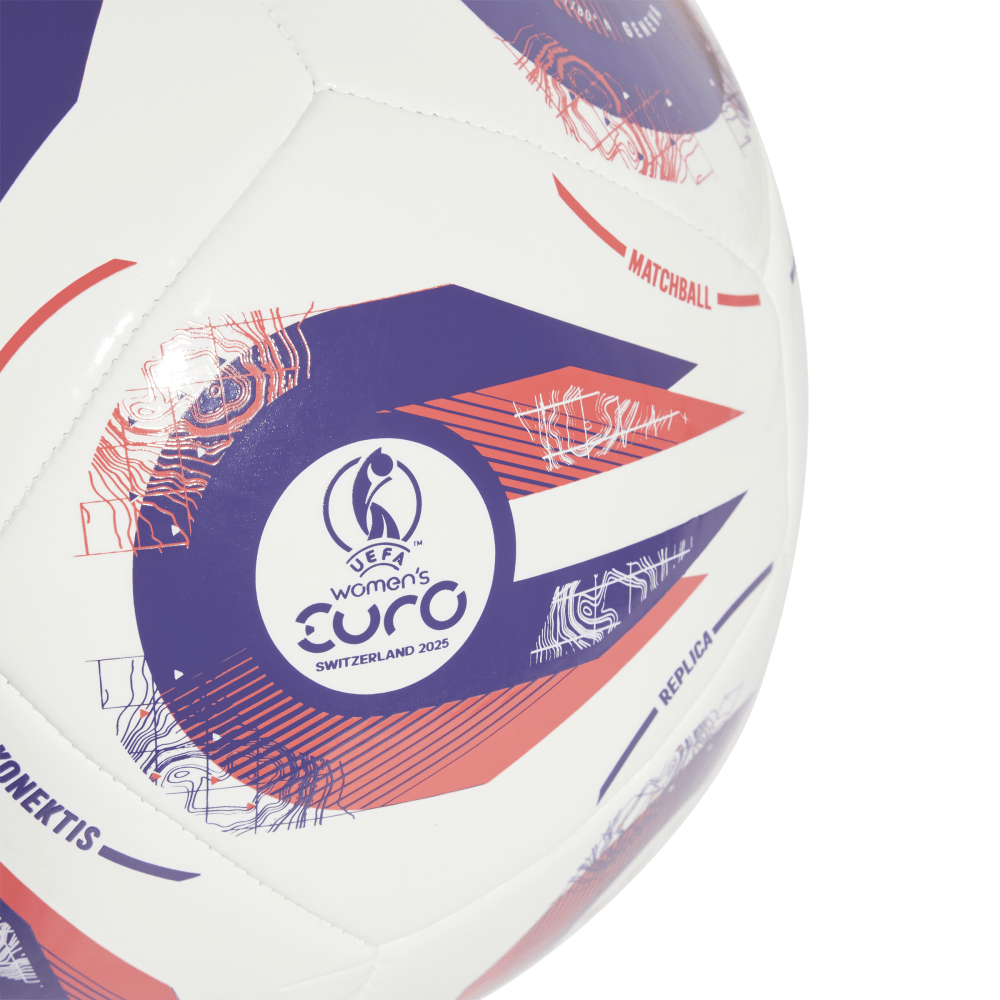 Adidas Women's Euro25 Club Football - Official Size 5 Soccer Ball (White/Pantone) - Perfect for Training, Matches & Gifts