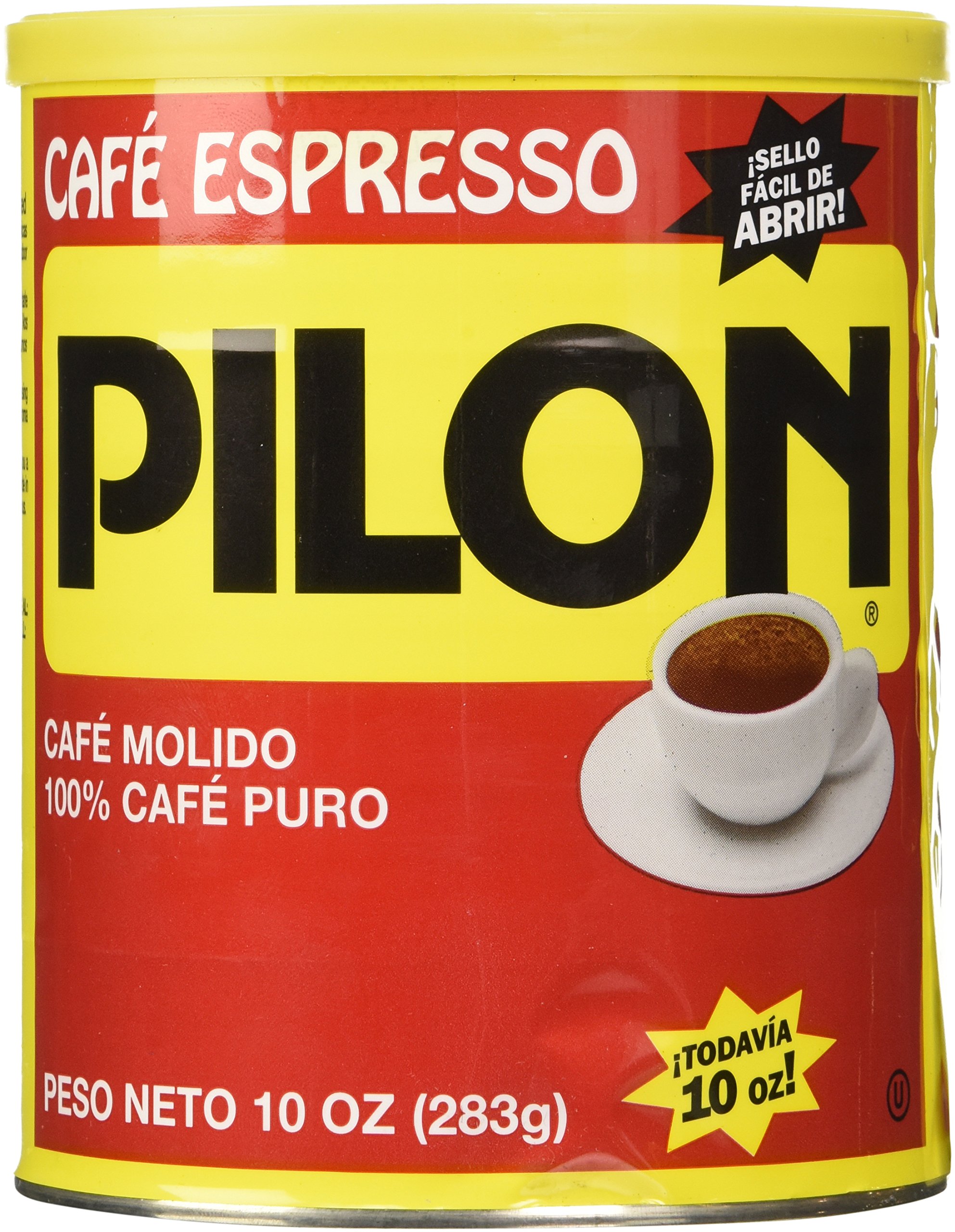 Premium Cafe Pilon Espresso Ground Coffee - 10oz Can (283g) - Authentic Cuban Coffee Blend for Espresso Machines & Moka Pots - Perfect for Home Brewing, Office Use & Gifts