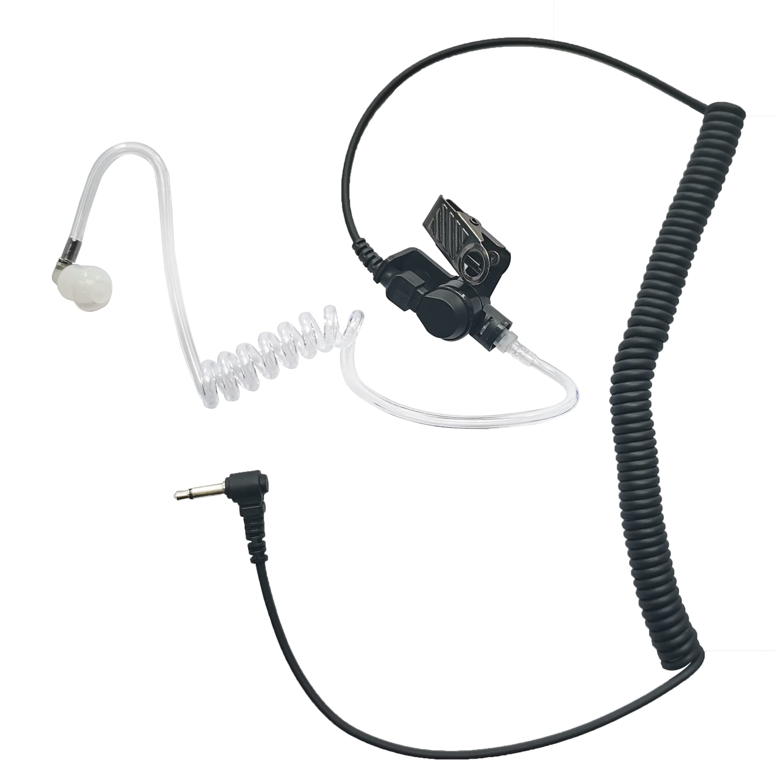 JUYODE 3.5mm Single-Sided Listen Only Earpiece - Clear Acoustic Tube Headset for Two-Way Radios & Walkie Talkies - Compatible with Speaker Mic Jacks - Ideal for Police, Security & Law Enforcement Communication (Perfect for Surveillance & Field Operations)