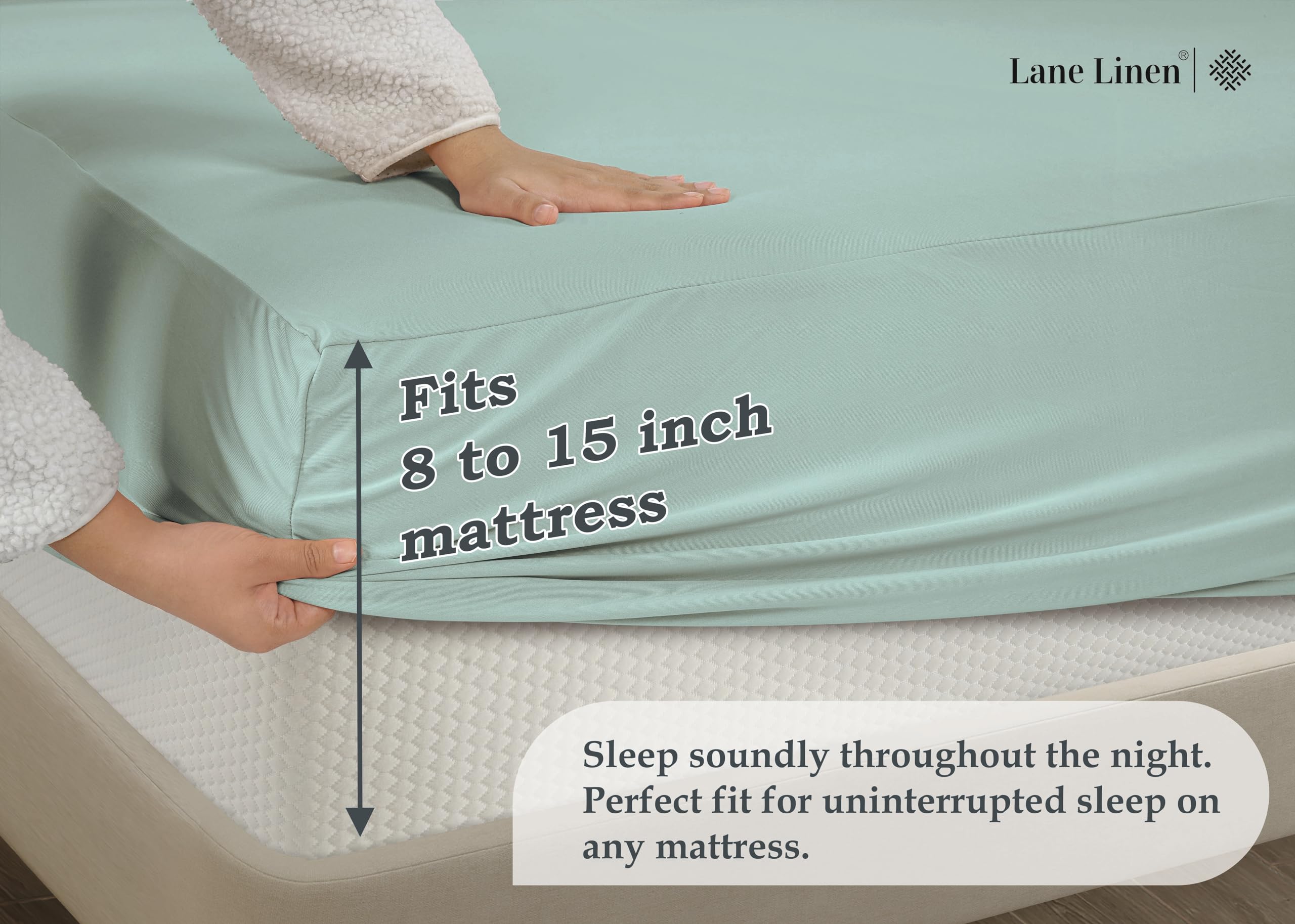 Queen Fitted Sheet Only - 4-Way Stretch Knitted Deep Pocket Bottom Sheet for 16