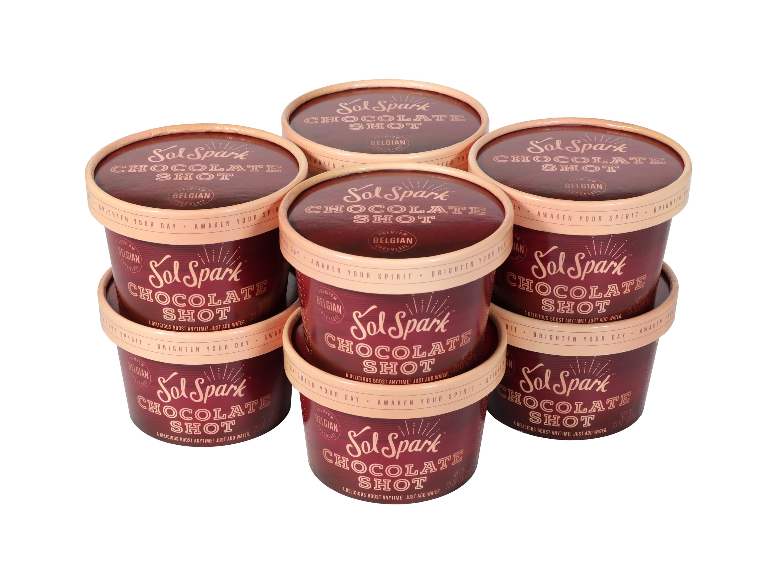 SolSpark Chocolate Espresso Energy Shot - Delicious Chocolate Flavor, 90 Calories, Ready in 50 Seconds | 8 Single-Serve Cups for Quick Energy Boost at Work, Gym or Outdoor Adventures