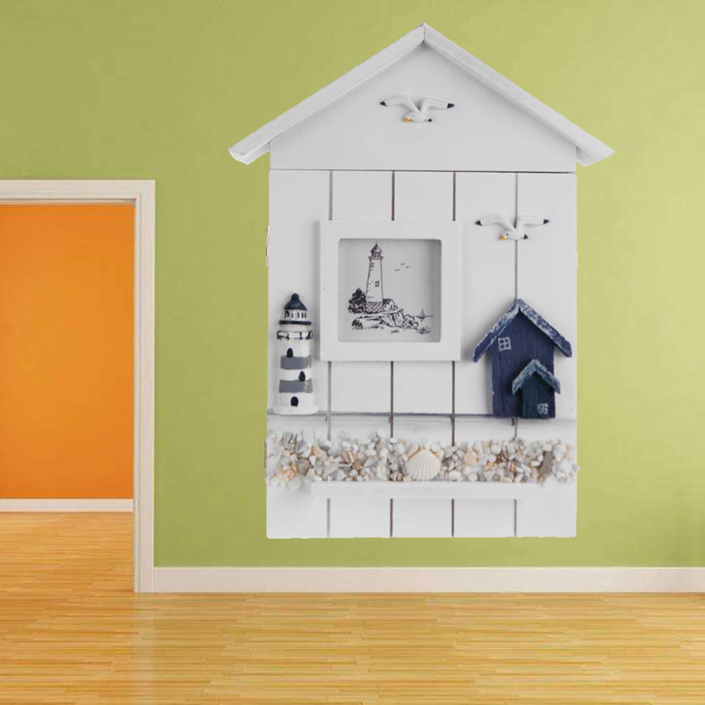 Mediterranean Key Cabinet - Wooden Wall Mounted Key Holder for Home & Office