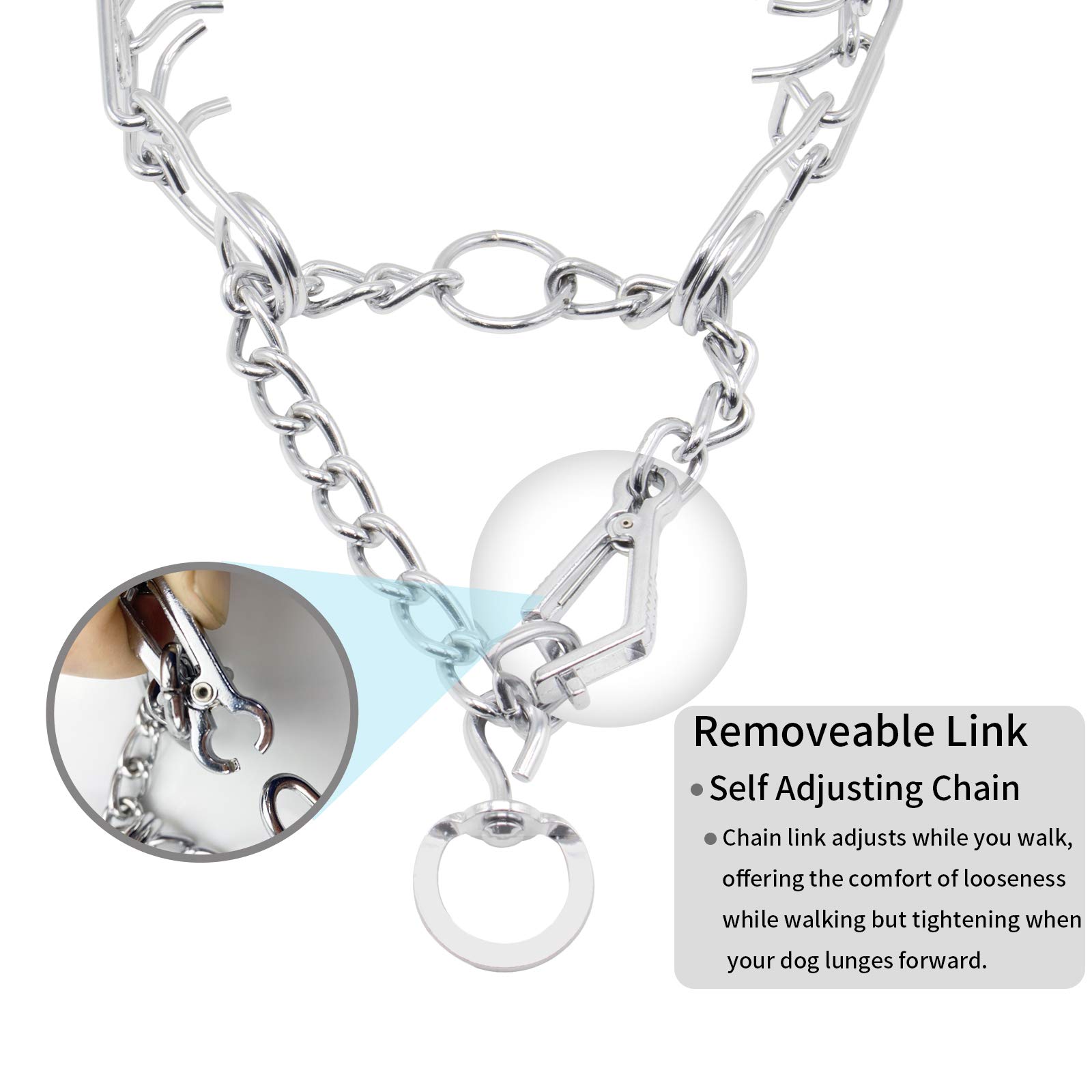 Premium Dog Prong Collar - Chrome Plated Training Collar with Quick Release Clip | Adjustable Pinch Collar for Small, Medium & Large Dogs (XL) | Silver Plating for Durability | Perfect for Obedience Training & Behavior Correction