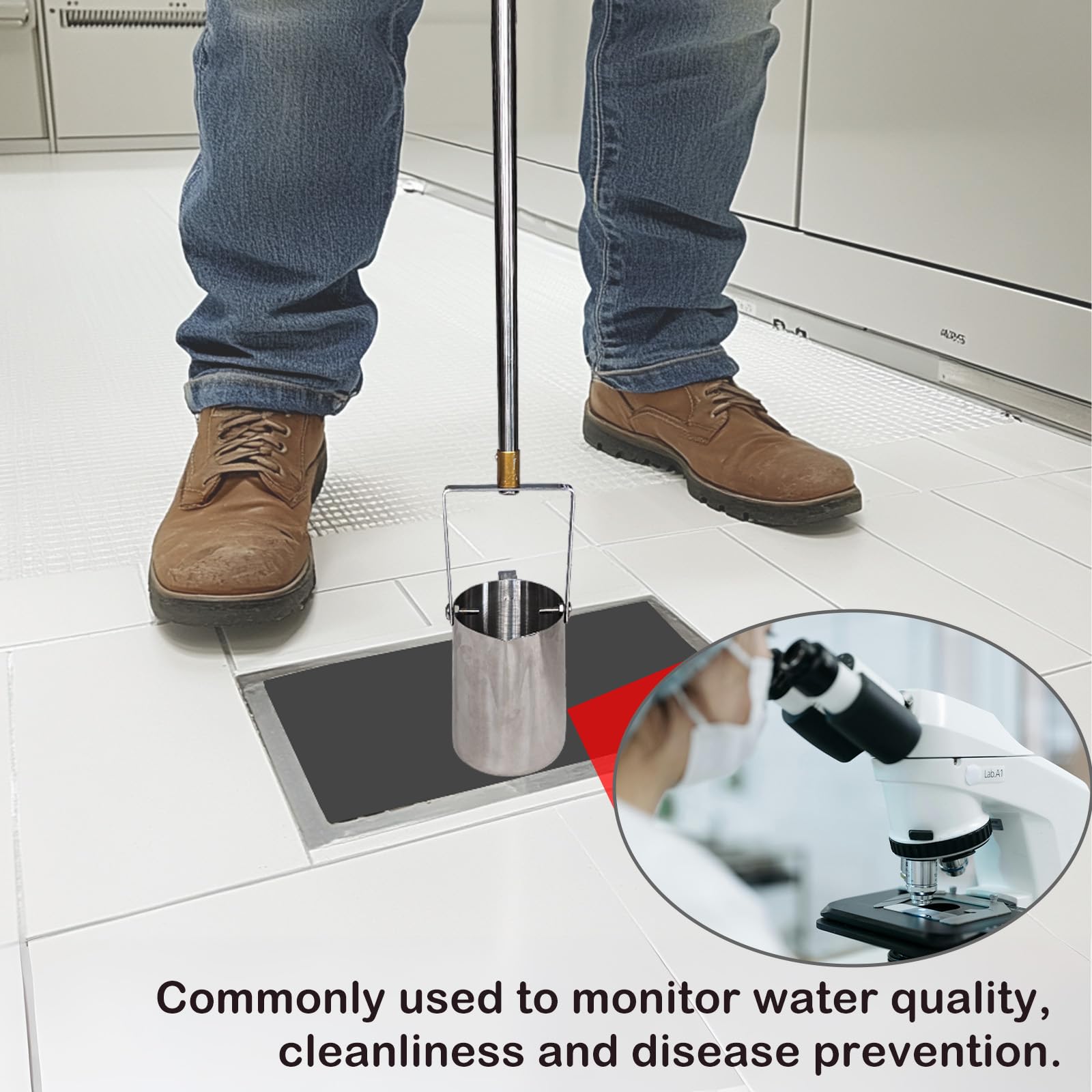 900ml Telescopic Water Sampler for Lab Testing | Food & Beverage Quality Control | Environmental Water Sampling | Portable Water Collection Device for Research & Field Work