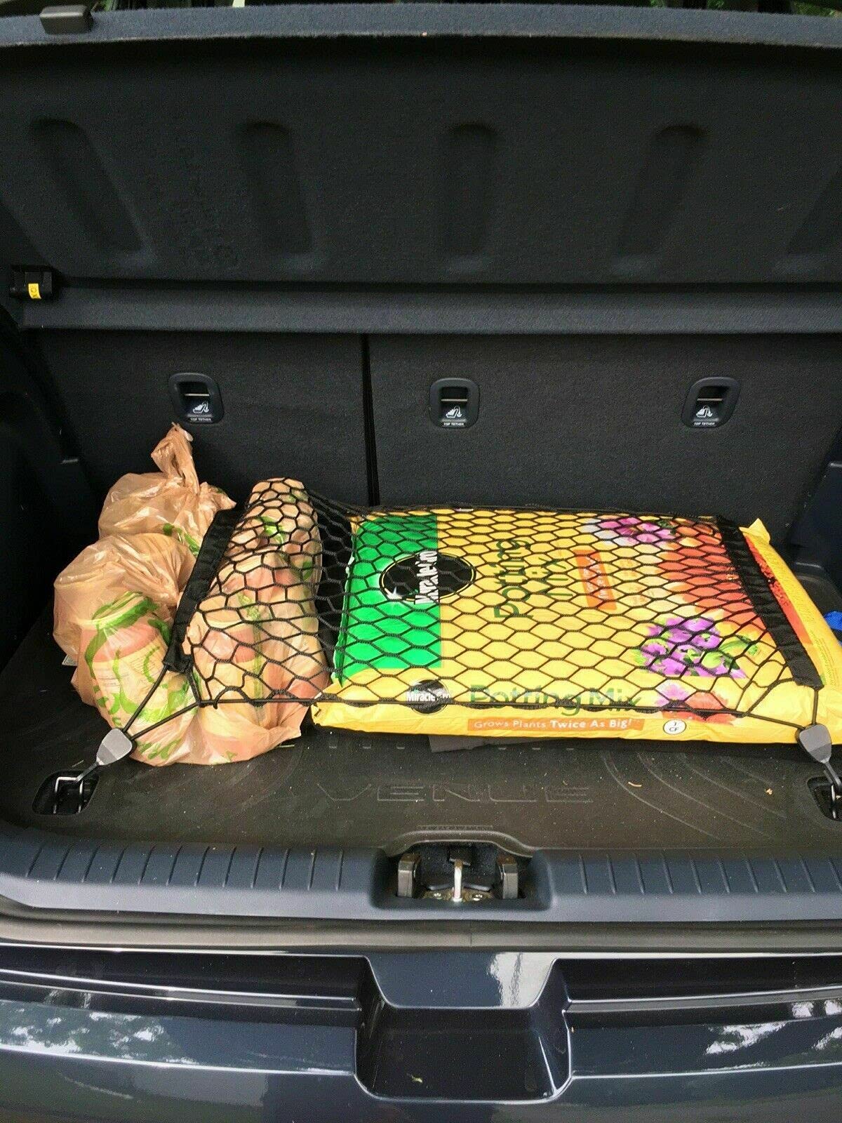 Premium Rear Trunk Organizer Cargo Net for Hyundai Venue 2020-2023 | Heavy-Duty Mesh SUV Storage Organizer | Car Trunk Accessories for Travel, Groceries & Sports Equipment