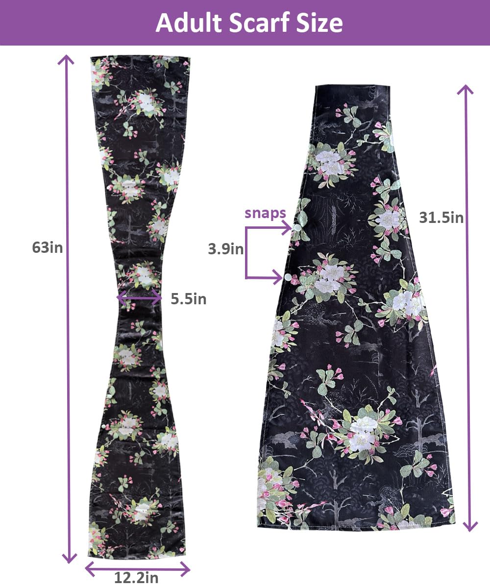 3 Pack Washable Adult Bibs for Elderly Women & Men - Reusable Clothing Protector with Snaps, Black - Perfect for Dining, Nursing Homes & Mealtime Assistance