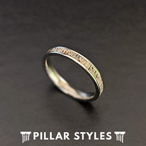 4mm Thin Antler Wedding Bands for Women - Silver Tungsten Couples Rings Set with Unique Nature Design - Perfect Anniversary Gifts for Men & Women - Ideal for Outdoor Weddings, Nature-Themed Ceremonies, and Romantic Gift Giving