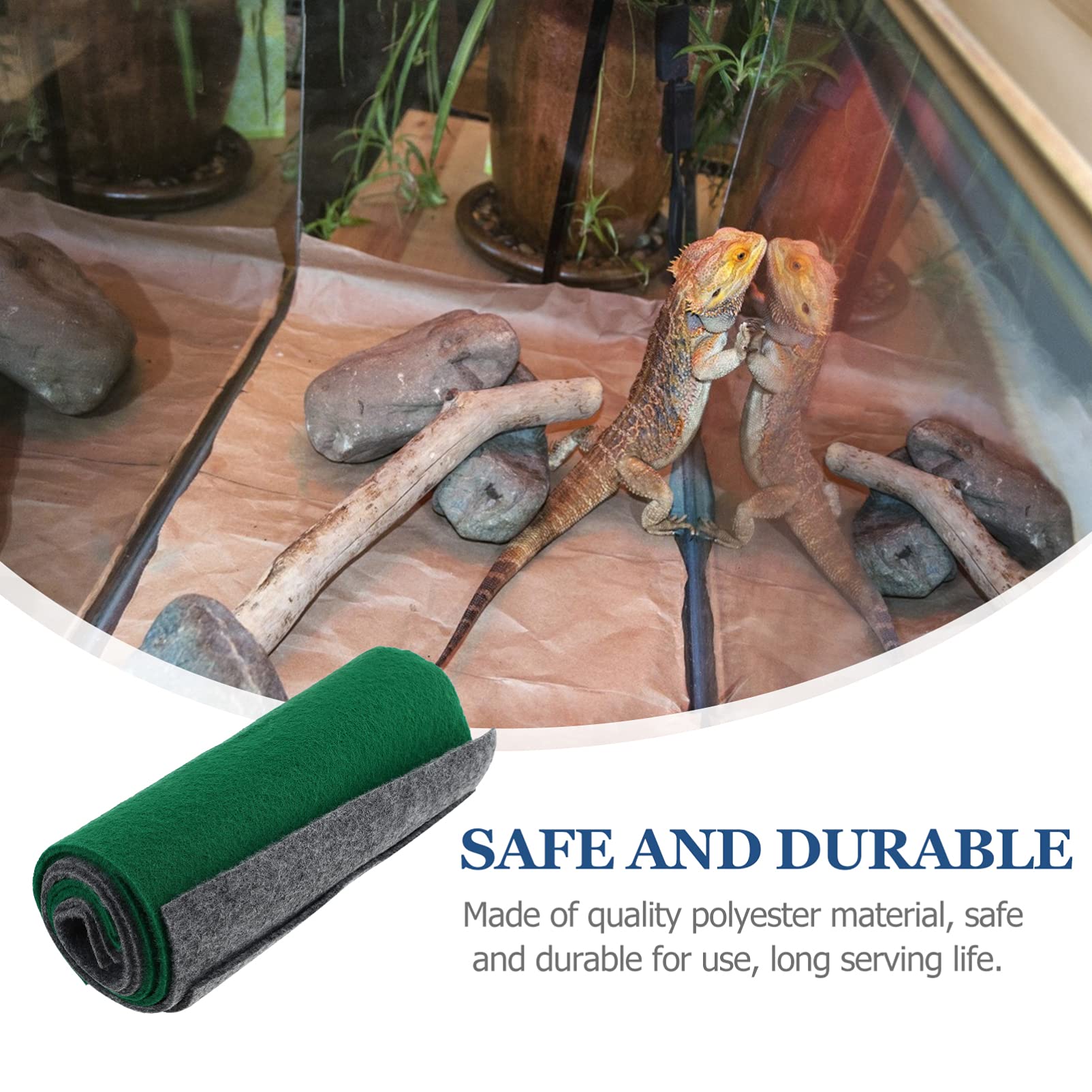 Balacoo 4-Piece Reptile Carpet Set - Non-Adhesive Terrarium Liner for Lizards, Snakes, Geckos & Turtles - Natural Habitat Substrate for Reptile Tanks & Enclosures - Perfect for Desert & Tropical Terrariums