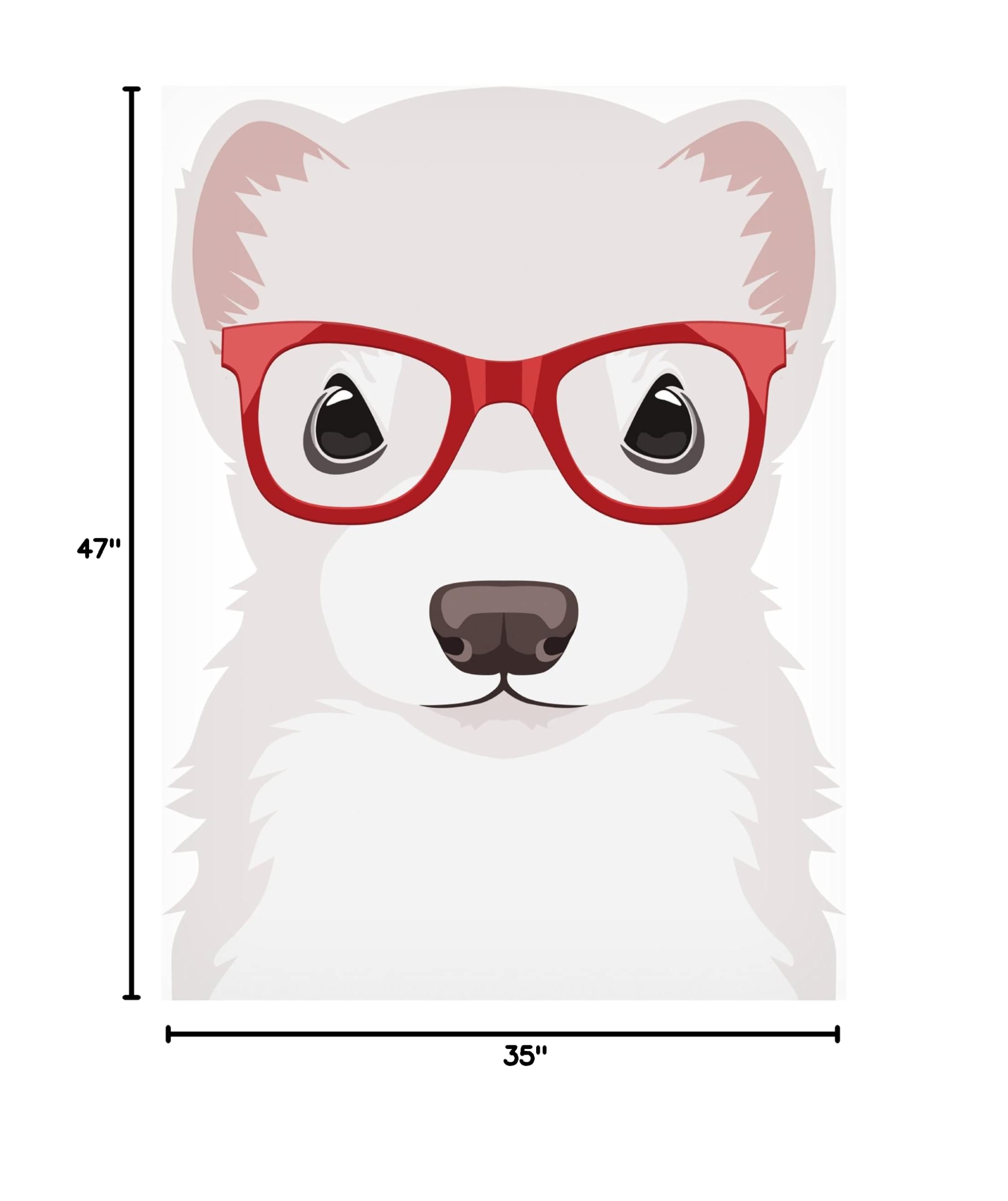 Ferret Wearing Hipster Glasses Canvas Wall Art - Modern Animal Decor for Living Room, Bedroom & Office - Premium Printed Home Decor by Trademark Fine Art