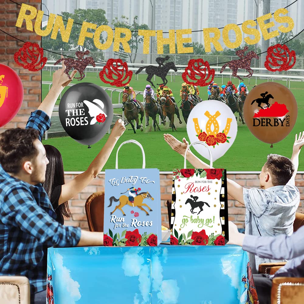 16Pcs Kentucky Derby Party Gift Bags - Horse Racing Theme Decor & Snack Bags for Derby Day Celebrations