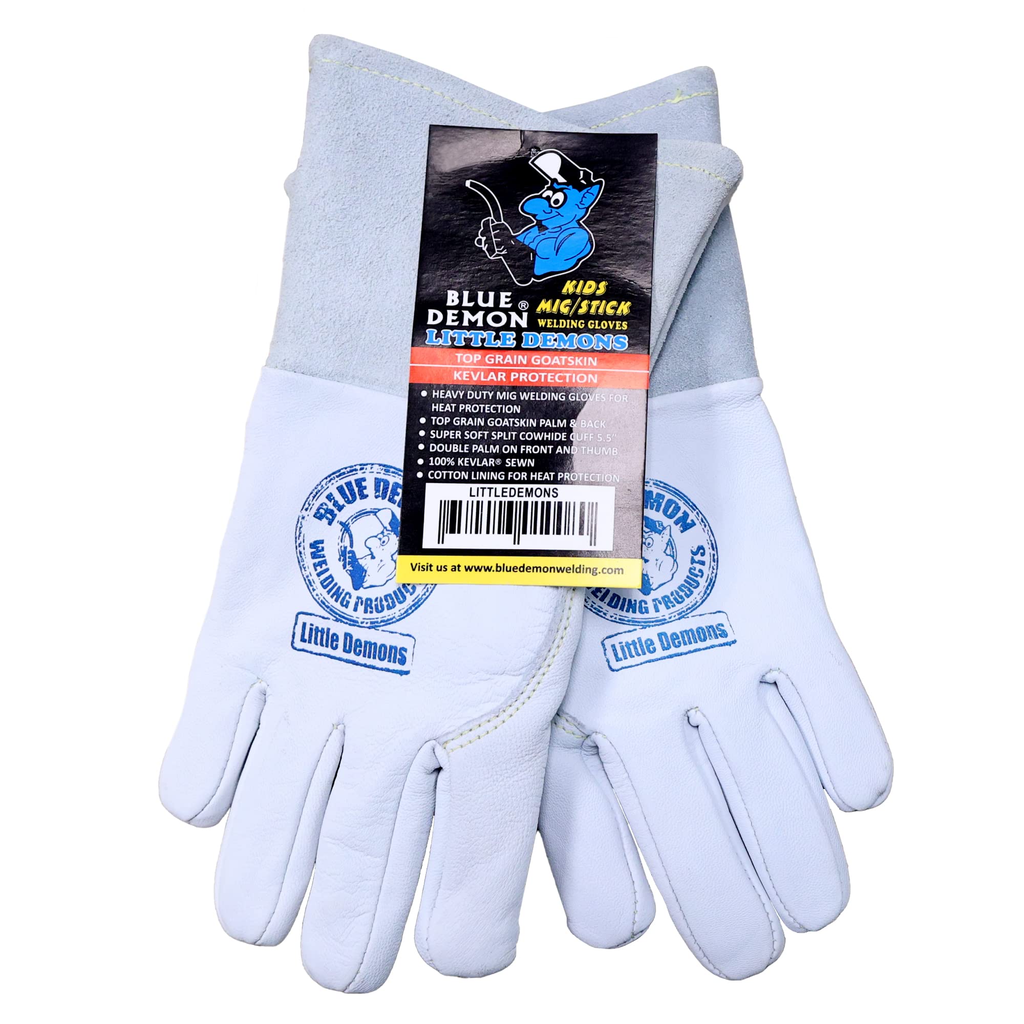 Blue Demon MIG Welding Gloves for Kids - Heat Resistant Small Hand Protection for MIG & Stick Welding - Ideal for Youth Welding Projects & DIY Metalwork