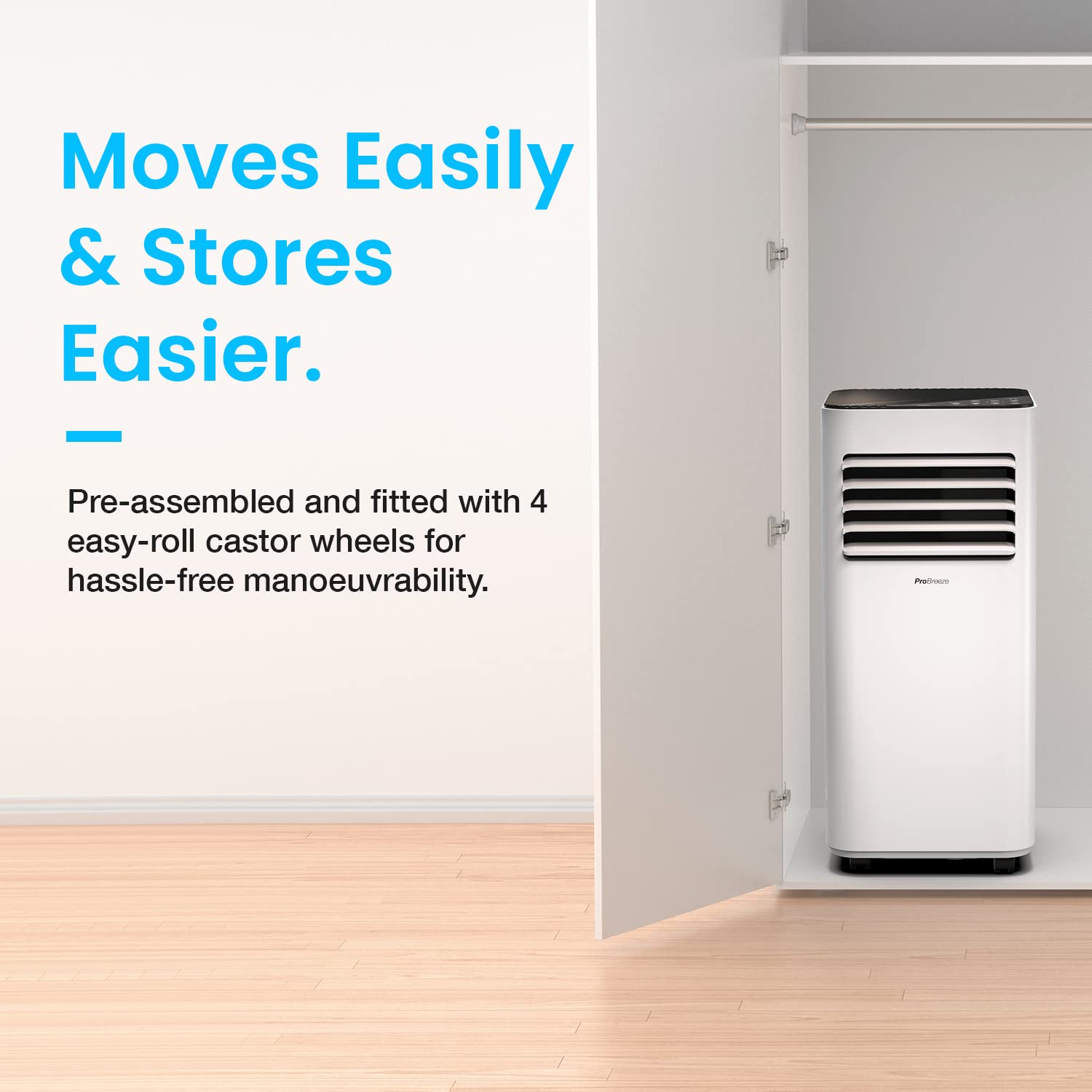 Pro Breeze 4-in-1 Portable Air Conditioner 7000 BTU - Energy Efficient Cooling Unit with Remote Control, 24H Timer & Window Vent Kit - Perfect for Bedroom, Office & Small Spaces