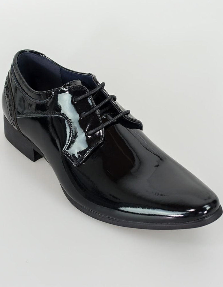 Cavani Scott Black Patent Leather Dress Shoes for Men - Formal & Business Occasions