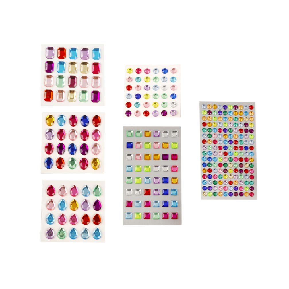 12 Sheets Rhinestone Stickers for Kids Crafts - Bling Stickers for Christmas Party Favors, Nativity Outfits & Alien Costumes | DIY Gem Decorations for Children's Clothing & Accessories