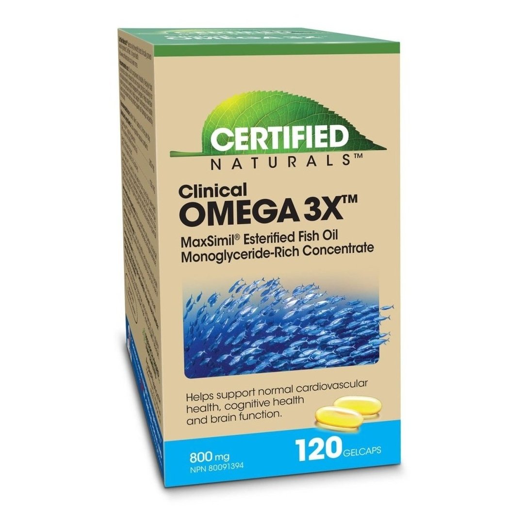 Certified Naturals Clinical Omega-3X Fish Oil Softgels - Premium EPA & DHA Supplement for Heart, Brain & Joint Health - Ideal for Daily Wellness & Active Lifestyle