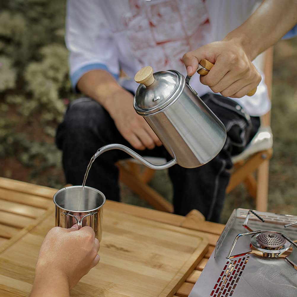 Premium Stainless Steel Gooseneck Coffee Kettle for Pour Over & Drip Coffee - Stovetop Tea Kettle with Ergonomic Wooden Handle - Perfect for Home Baristas, Coffee Shops & Tea Lovers