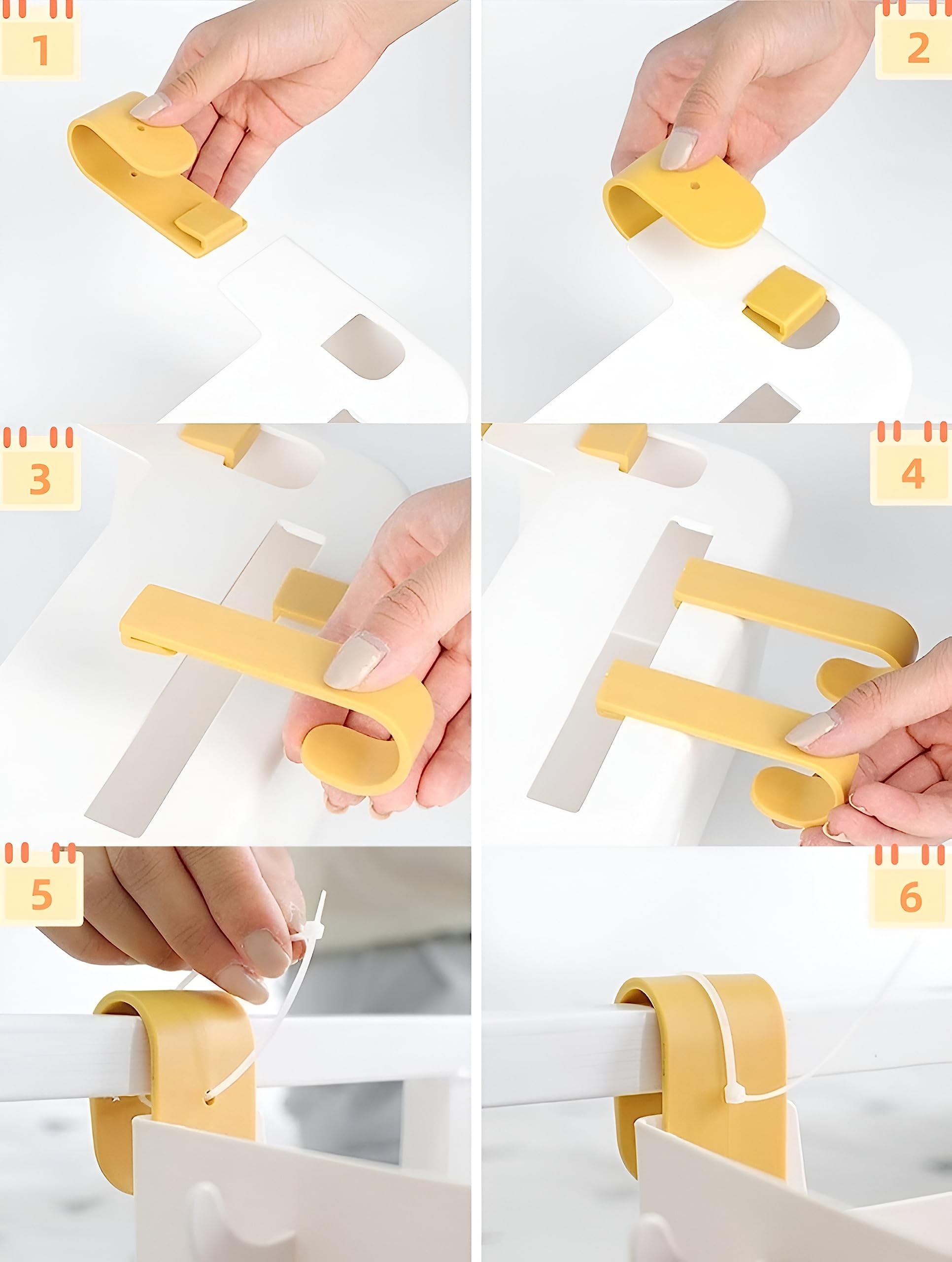 White Plastic Bunk Bed Shelf with Hooks | Top Bunk Organizer for Kids | Bedside Storage Solution for Bunk Beds | Perfect for Books, Toys & Nighttime Essentials
