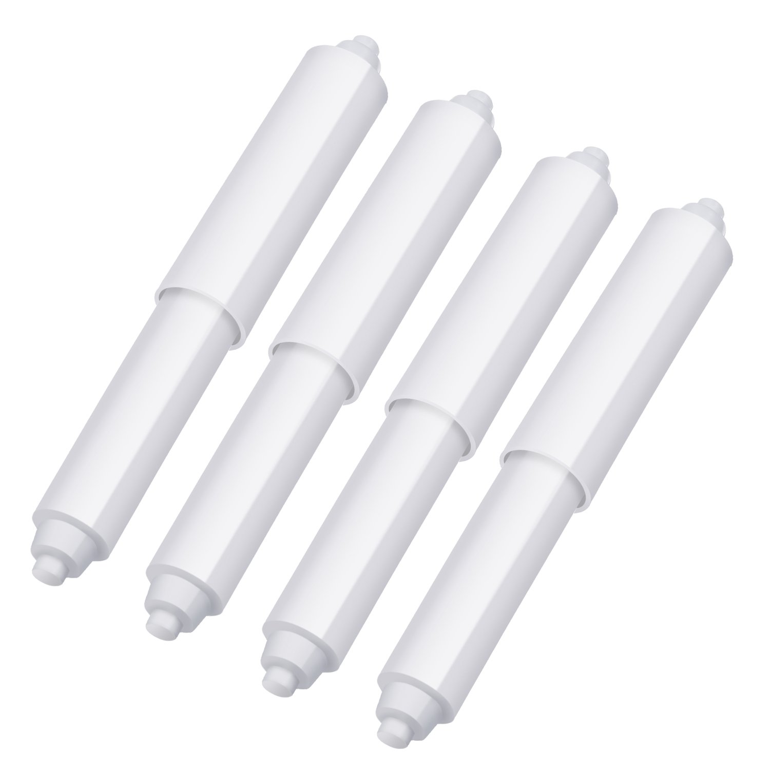 Shappy 4-Piece Spring Loaded Toilet Paper Holder Roller Replacement - Durable Plastic Bathroom Tissue Roll Insert (White) - Perfect for Home, Office & RV Use