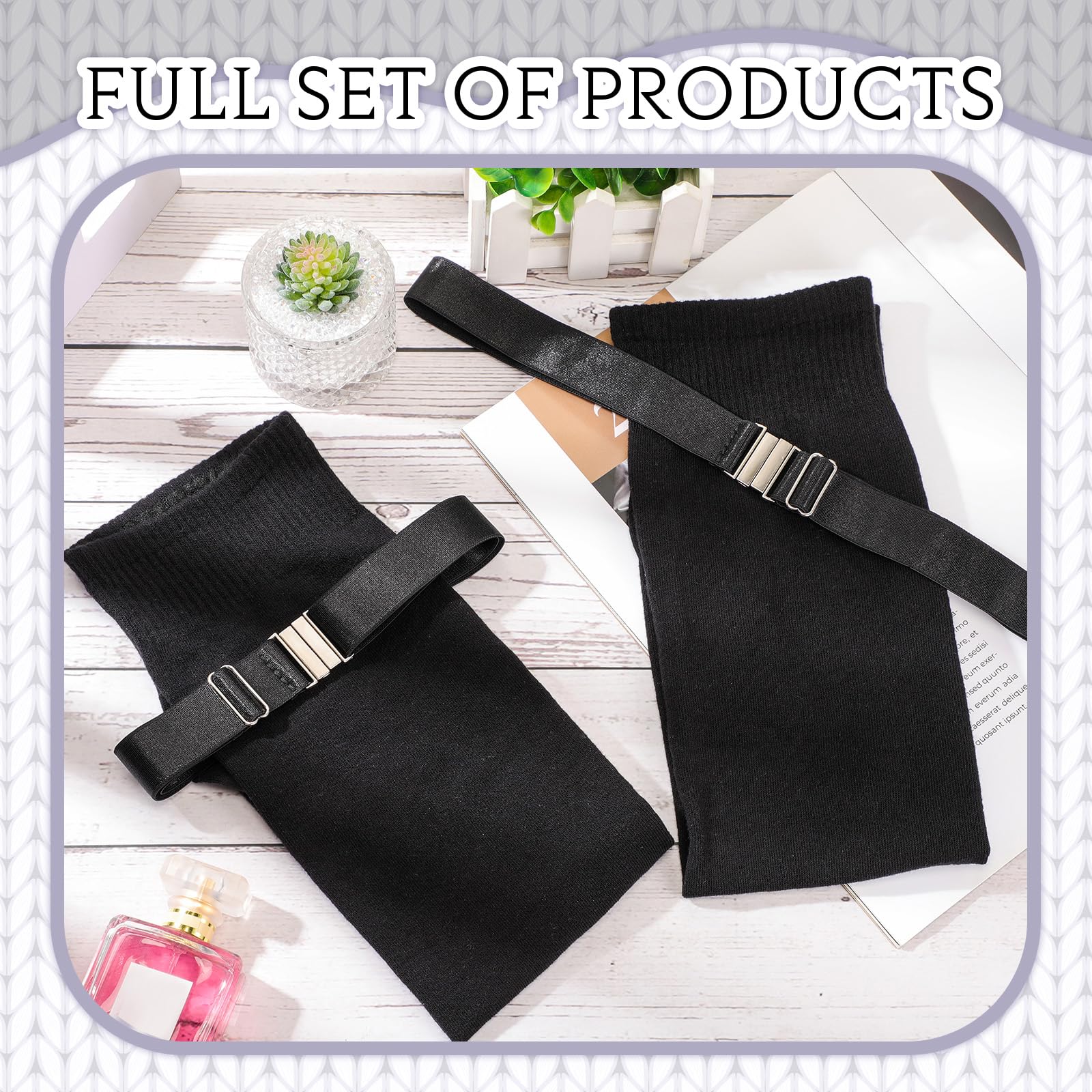 Tarpop Women's Plus Size Thigh High Socks - Black Over The Knee Stockings for Thick Thighs | Extra Long Leg Warmers, Chunky Knit Stockings with Adjustable Garter Belt | Perfect for Winter, Cosplay & Fashion Outfits