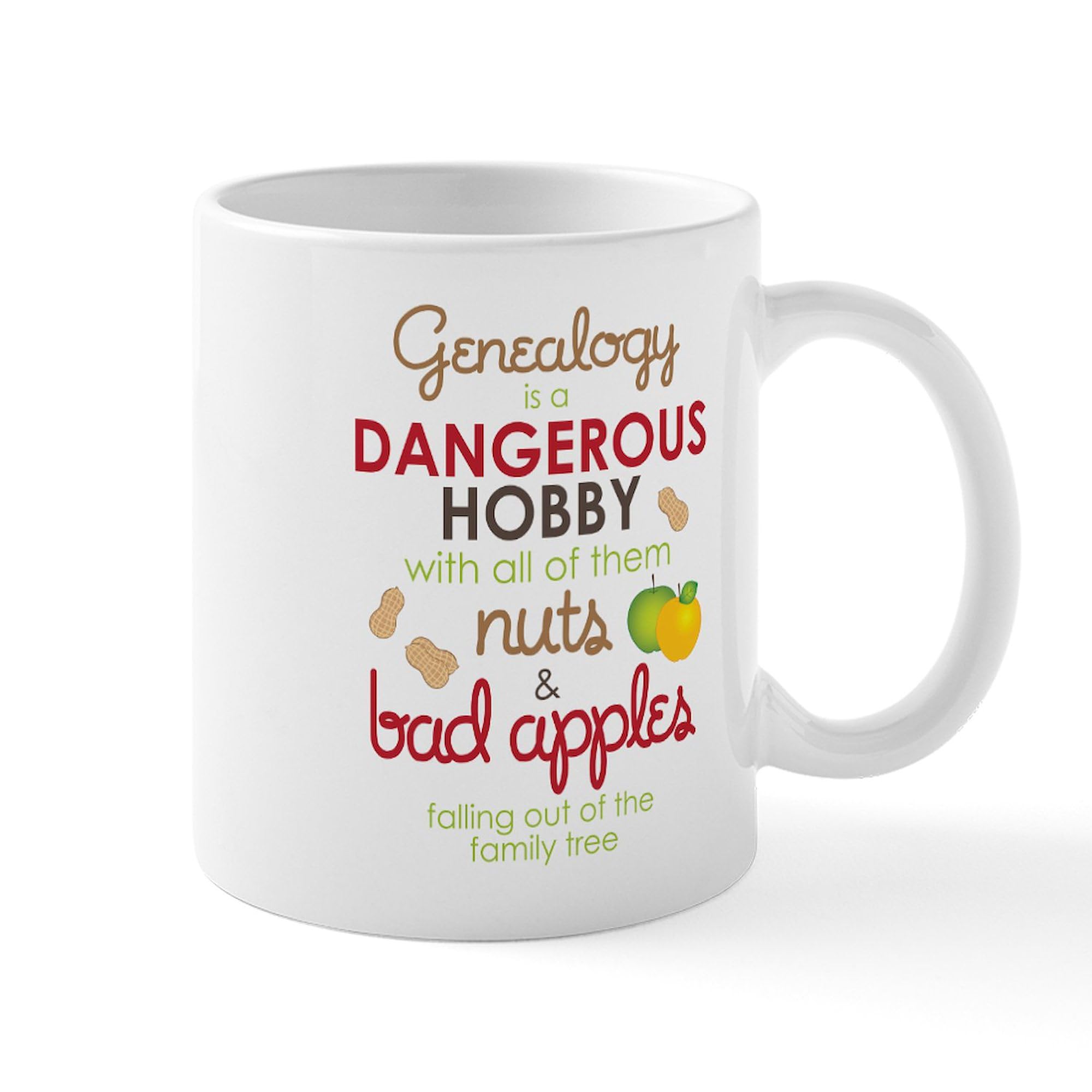 Genealogy Nuts 11 oz Ceramic Coffee Mug (325ml) - Funny Ancestry Gift for Family Historians & Genealogy Enthusiasts - Perfect for Hot Coffee, Tea or Cocoa at Home, Office or Family Reunions