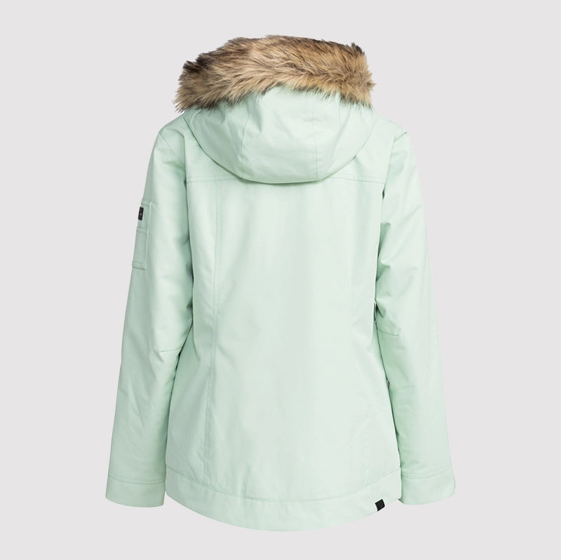 Roxy Snow Meade Water Green Women's Snow Jacket - Waterproof & Warm for Skiing, Snowboarding & Winter Outdoor Activities