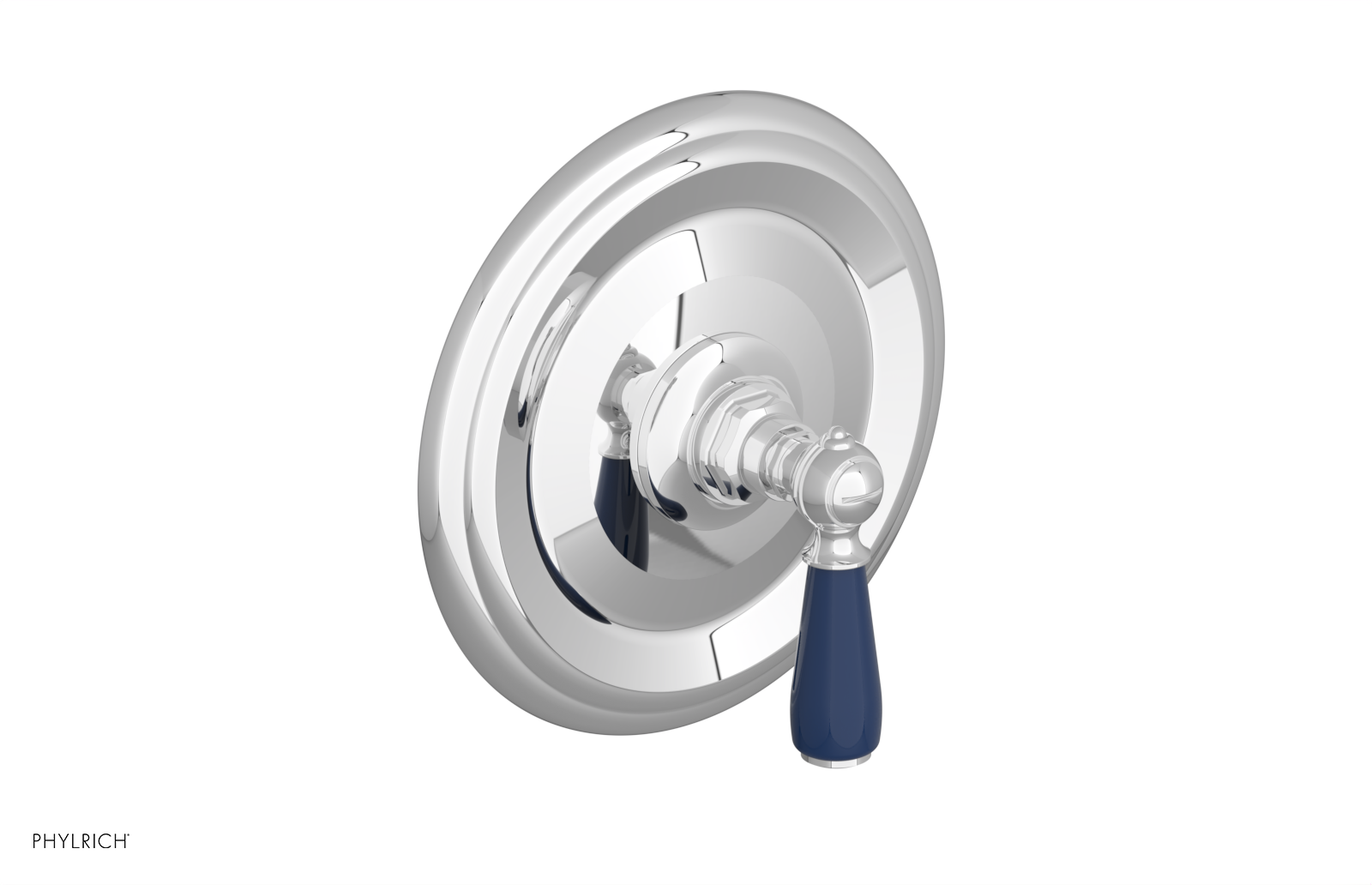 Jamestown Thermostatic Shower Trim Kit with Navy Blue Accents - Lever Handle for Precise Temperature Control - Perfect for Modern Bathroom Renovations & Spa-Like Shower Experiences