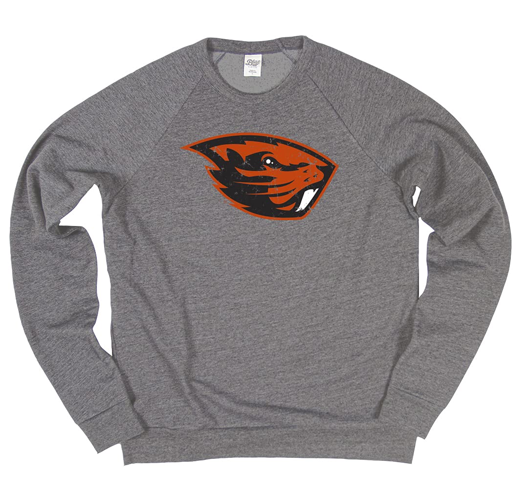 Blue 84 Men's Vintage Tri-Blend Crewneck Sweatshirt - Soft Casual Pullover for Everyday Wear, Street Style & Retro Fashion