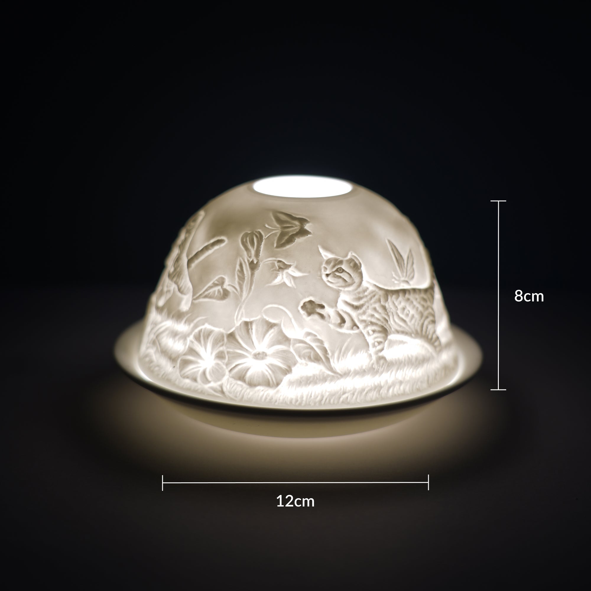 Elegant Candle Holder - Glass Tealight Dome with Adorable Kitten Design for Home Decor, Wedding, Party & Romantic Ambiance