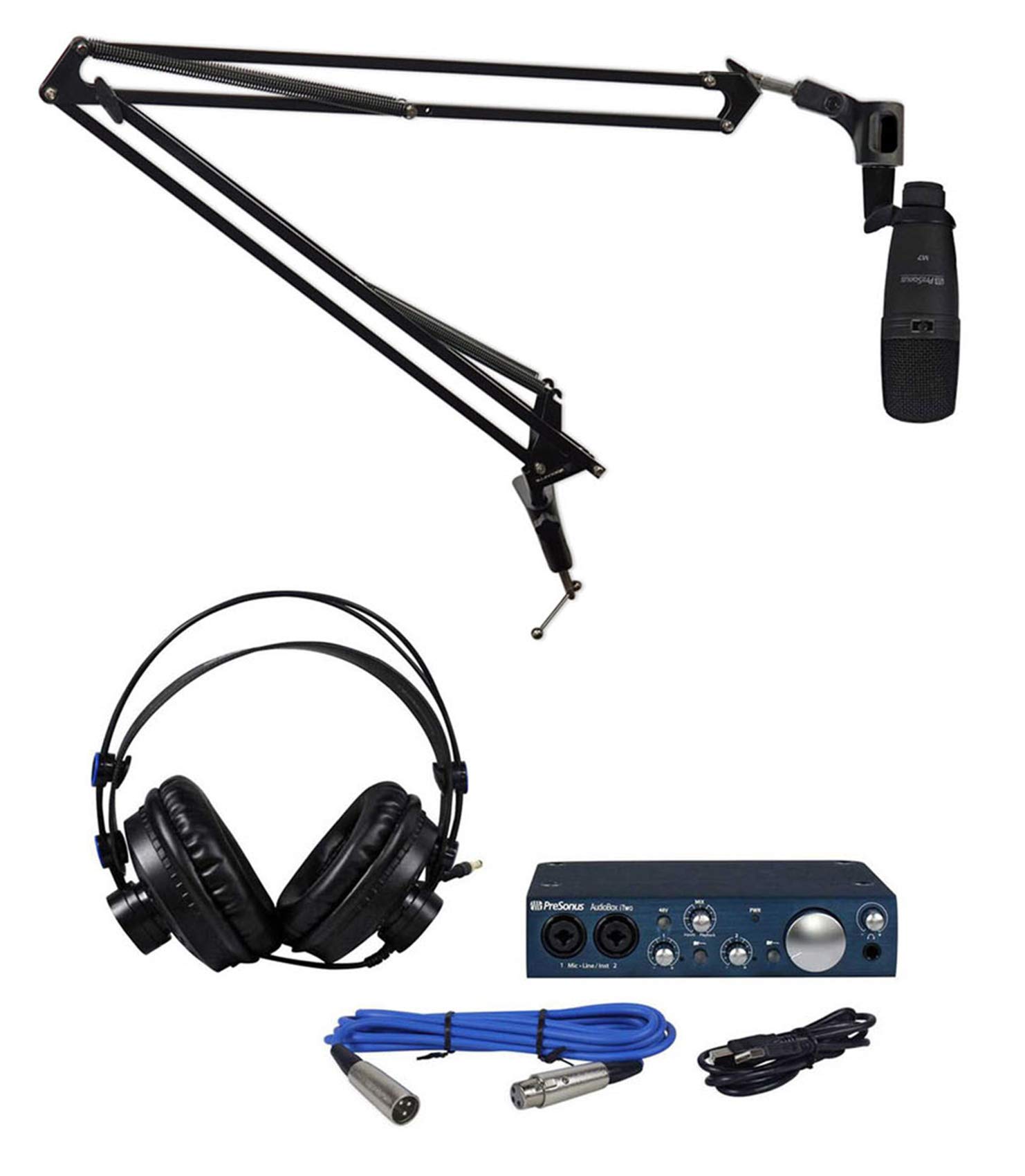 Presonus Audiobox USB 96 Audio Interface with Condenser Microphone & Headphones - Complete ASMR Recording & Streaming Kit for Podcasting, Music Production & Live Streaming
