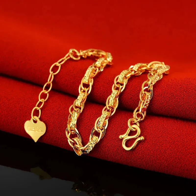 24K Pure Gold Bracelet for Women - 999 Solid Real Gold Bangle, Simple & Elegant Hollow Design, Luxury Classic Jewelry Gift for Anniversary, Birthday, Valentine's Day | Perfect for Parties, Weddings & Special Occasions