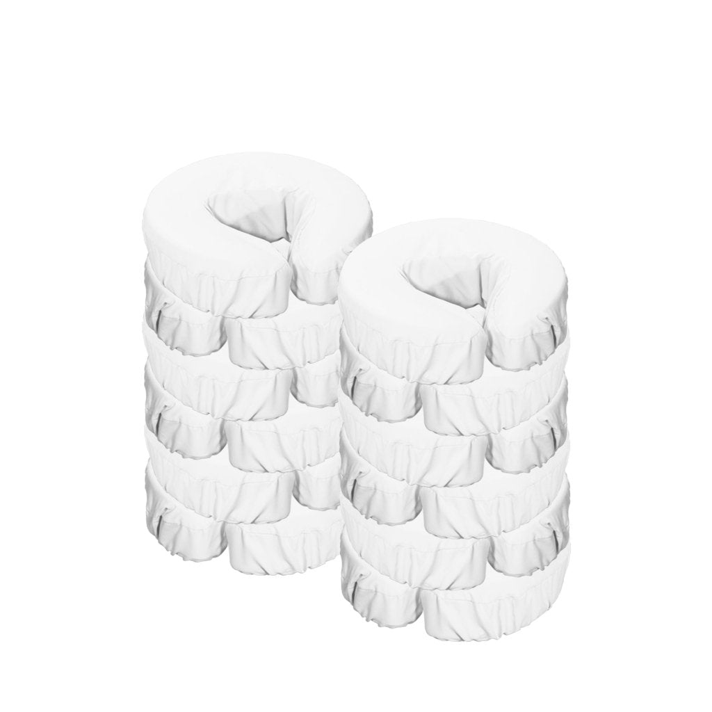 12 Pack Microfiber Face Cushion Cover Set - Soft Massage Pillow Covers, Machine Washable, White | Perfect for Spa, Salon & Home Facial Treatments