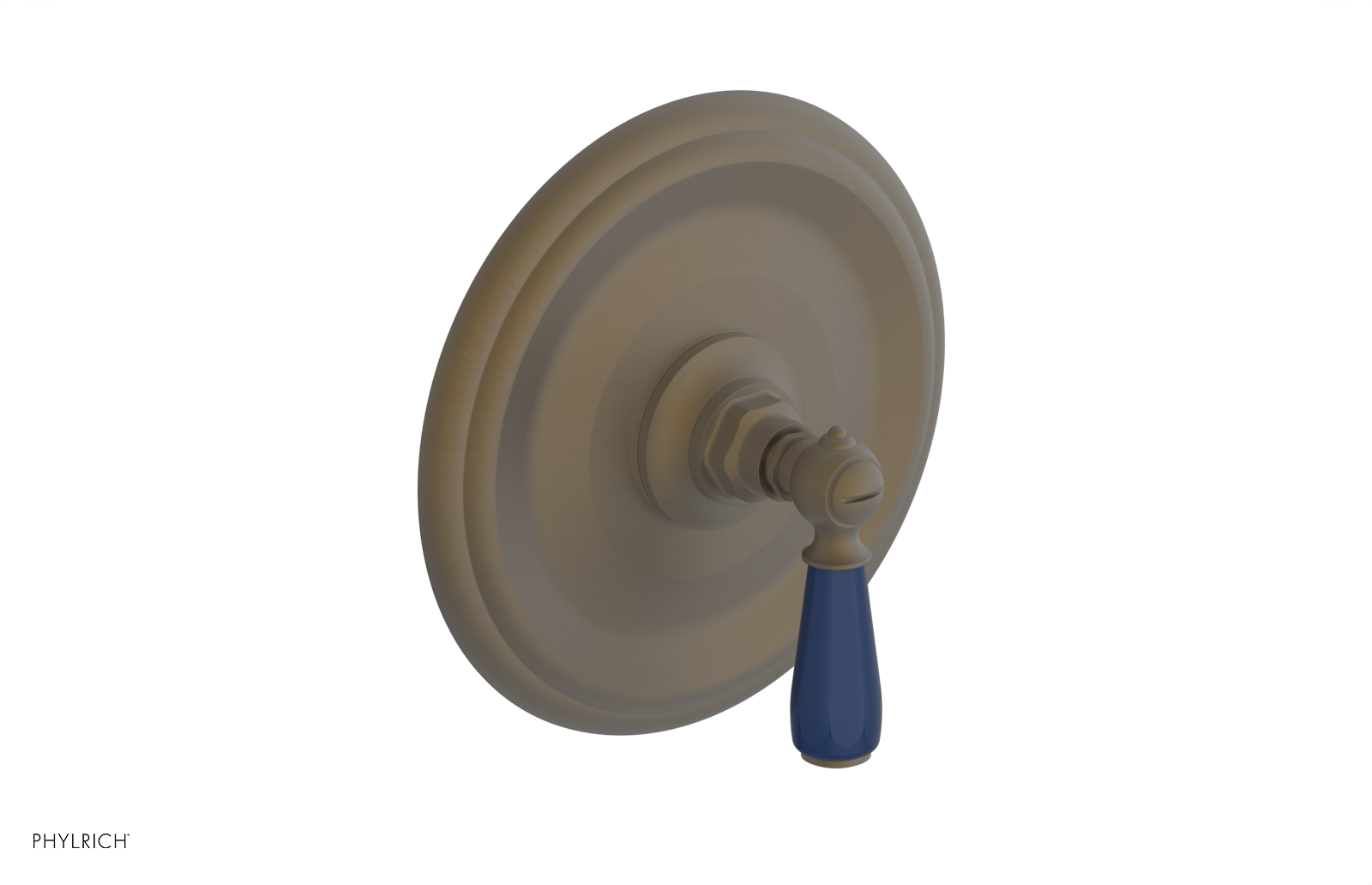 Jamestown Pressure Balance Shower Plate & Handle Trim with Navy Blue Accents - 4