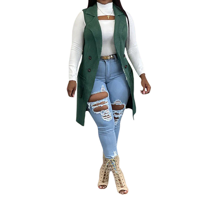 Stylish Solid Color Knitted Waistcoat for Women - Lightweight Summer Cardigan Vest - Perfect for Office Wear, Casual Outfits & Layering