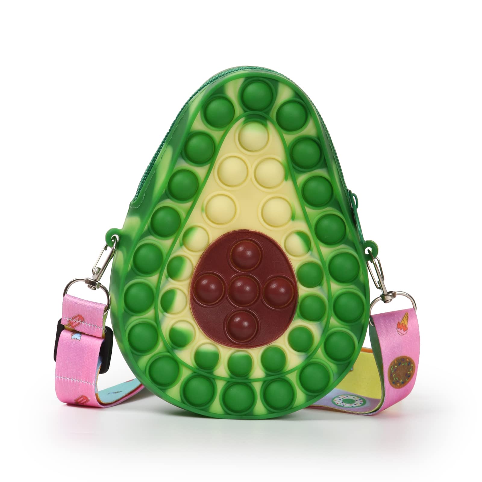 Super Cute Avocado-Shaped Silicone Fidget Toy Bag - Stress Relief Sensory Toy for Kids & Adults - Perfect for Anxiety Relief, Classroom, Office & Travel Accessories