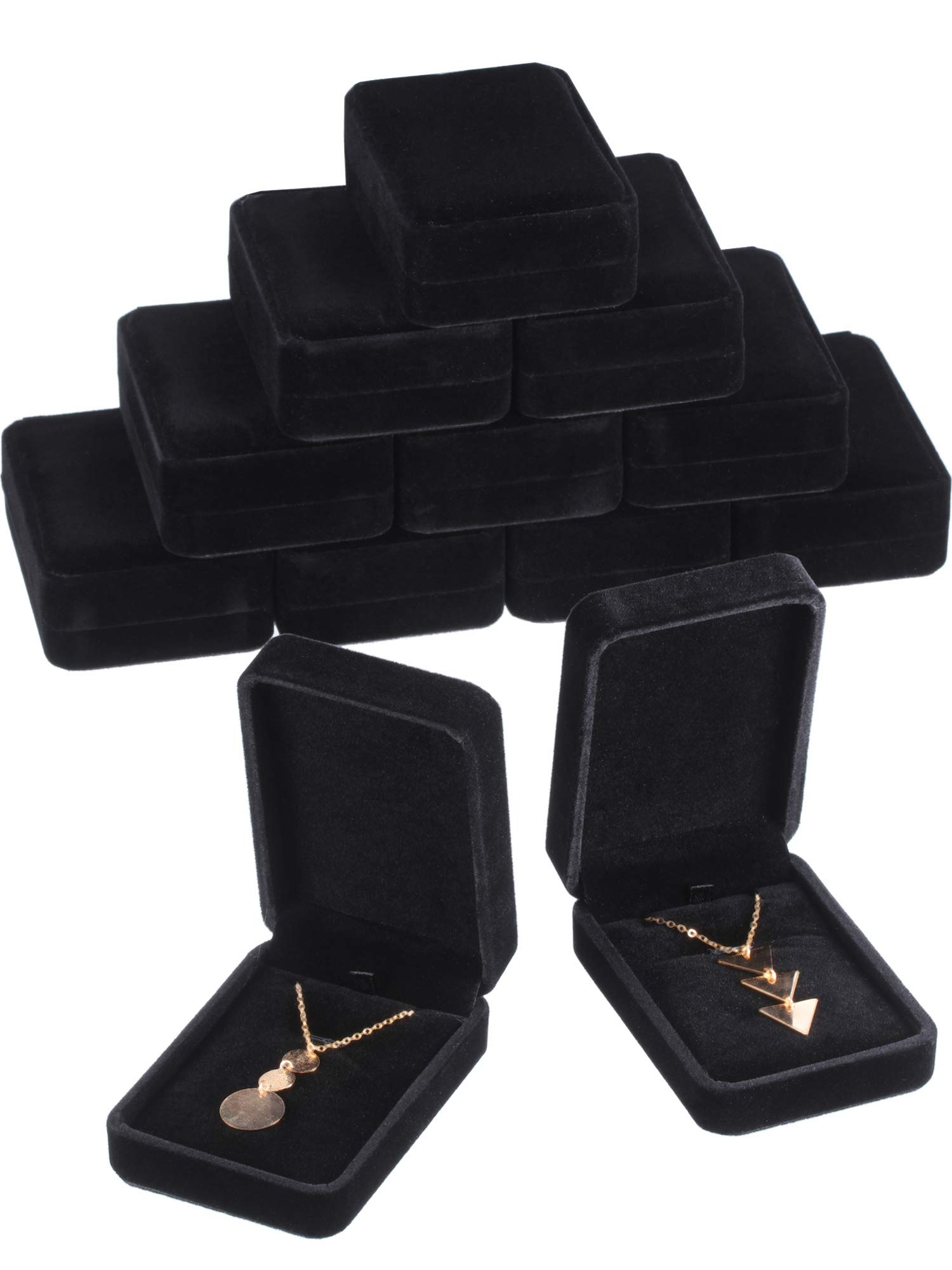 Velvet Jewelry Necklace Gift Box - Black Classic Pendant Display Case for Christmas, Thanksgiving, Wedding & Birthday Gifts | Perfect for Jewelry Storage, Presentation & Special Occasions