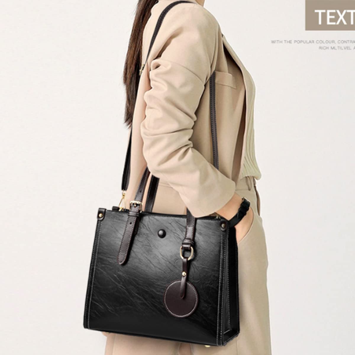 Stylish Women's PU Leather Handbag - Fashion Tote, Shoulder Bag & Wallet Combo for Work, Travel & Everyday Use