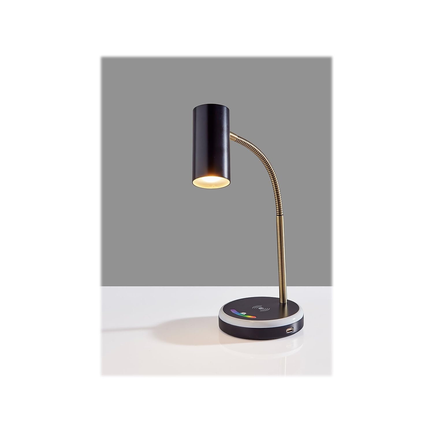 Shayne LED Wireless Charging Desk Lamp with USB Port - Adjustable Brightness & Color Temperature for Home Office, Study, and Bedroom Lighting