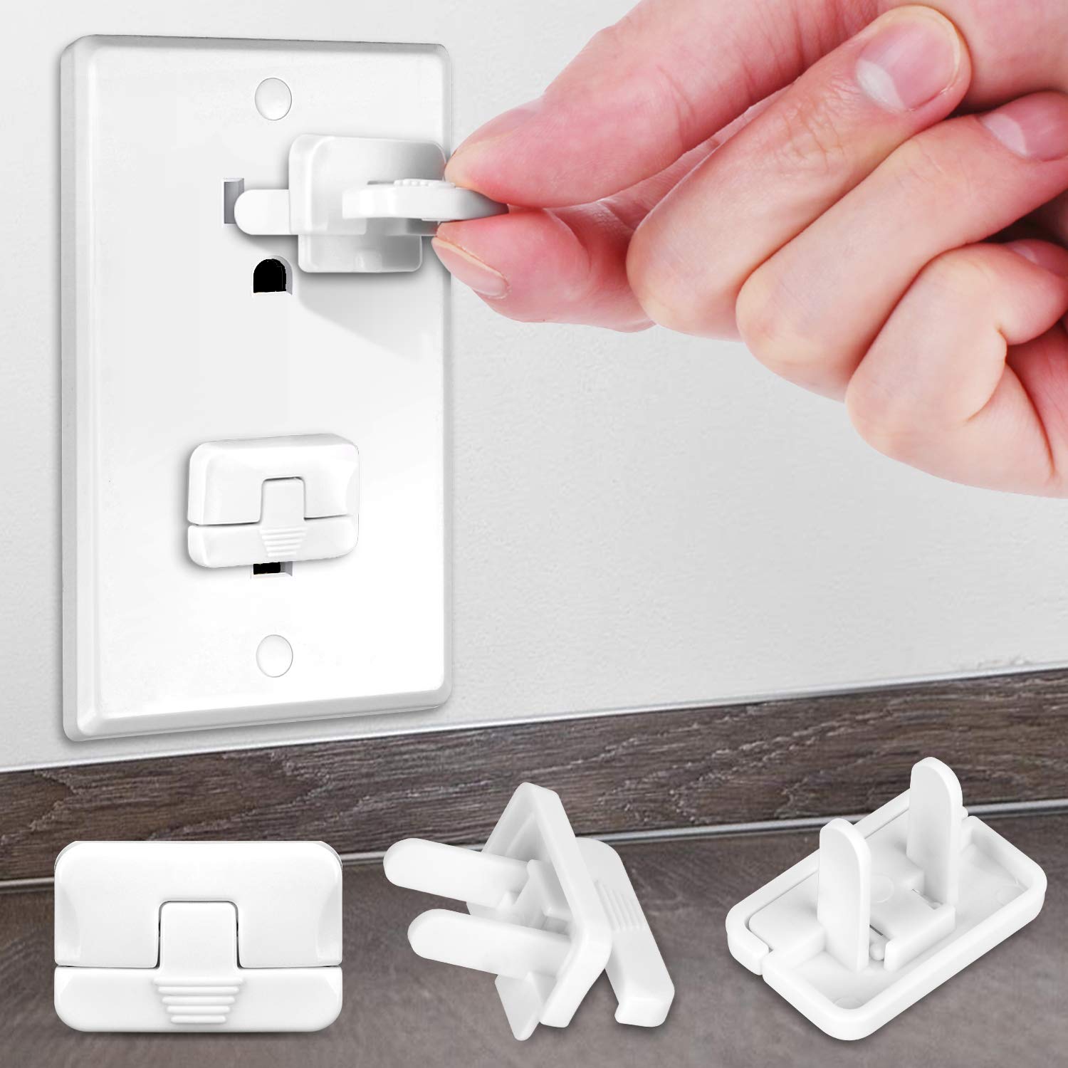40-Pack Baby Proof Outlet Covers with Hidden Pull Handle - Child-Safe Electrical Outlet Protectors for Home Safety | Shockproof & Hard to Remove by Kids | Ideal for Nursery, Playroom & Childproofing Homes