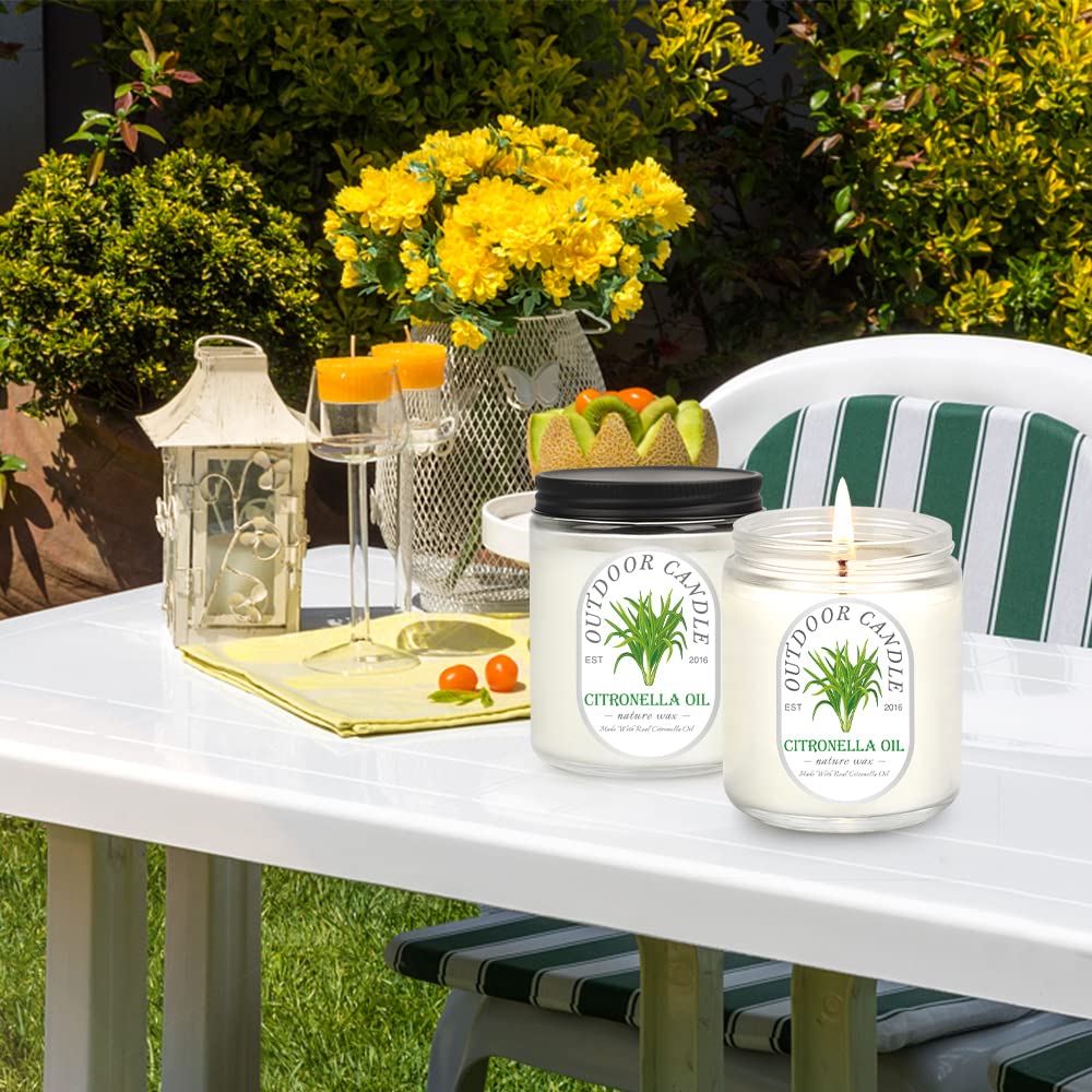 6-Pack Citronella Candles - 7.1oz Soy Wax for Outdoor & Indoor Use - 270 Hours Burn Time - Perfect for Garden, Patio & Balcony