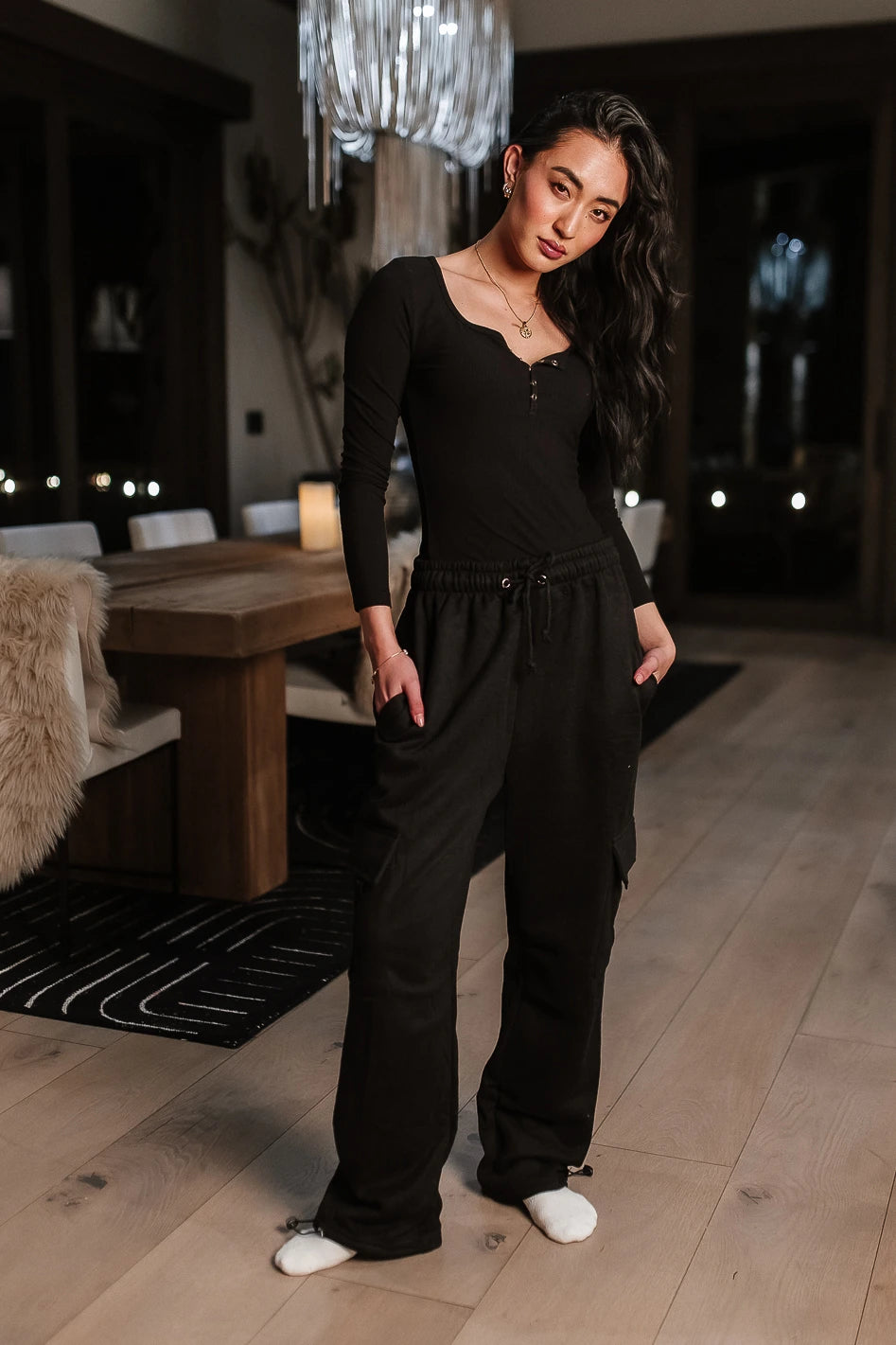 Joanna Cargo Sweatpants for Women - Black Joggers with Pockets | Comfortable Lounge Pants for Yoga, Running & Casual Wear | FINAL SALE