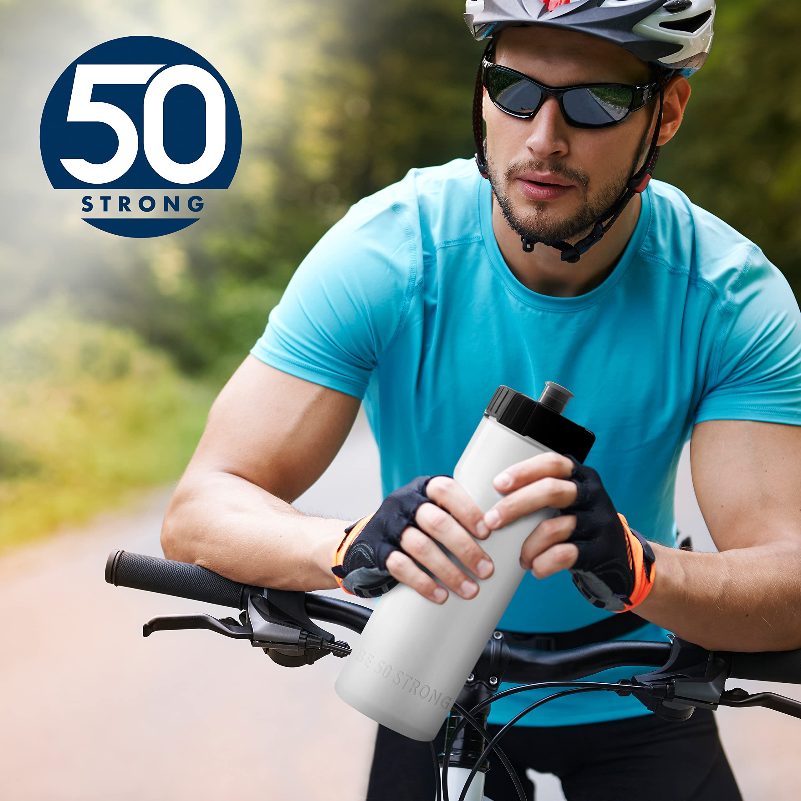 50-Pack BPA-Free Reusable Plastic Water Bottles - 22oz Sports Water Bottles with Pull-Top Cap, Dishwasher Safe for Adults & Kids | Bulk Water Bottles for Gym, School, Office & Outdoor Activities | Made in USA