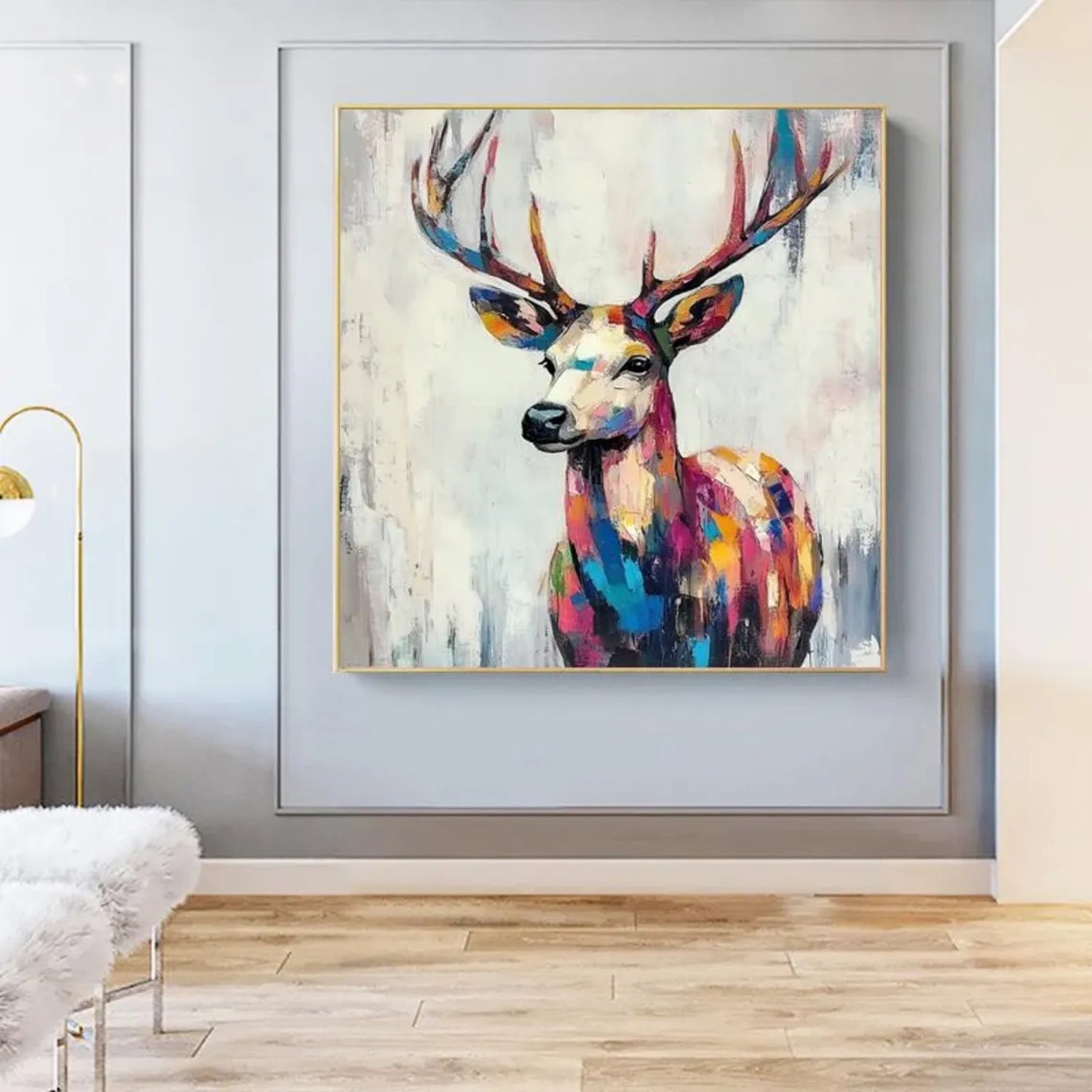 Animal Art Painting #AP117 - Handmade Wildlife Canvas Wall Decor for Living Room, Bedroom & Office