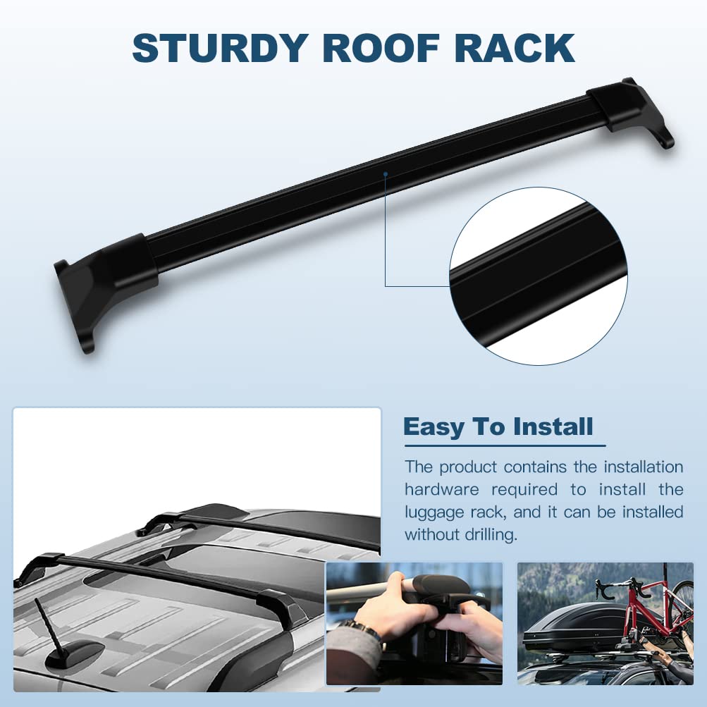ECCPP Roof Rack Crossbars for GMC Acadia 2017-2019 | Heavy Duty 150LB Capacity Cargo Carrier | Kayak Canoe Rack | Perfect for Road Trips Camping & Outdoor Adventures