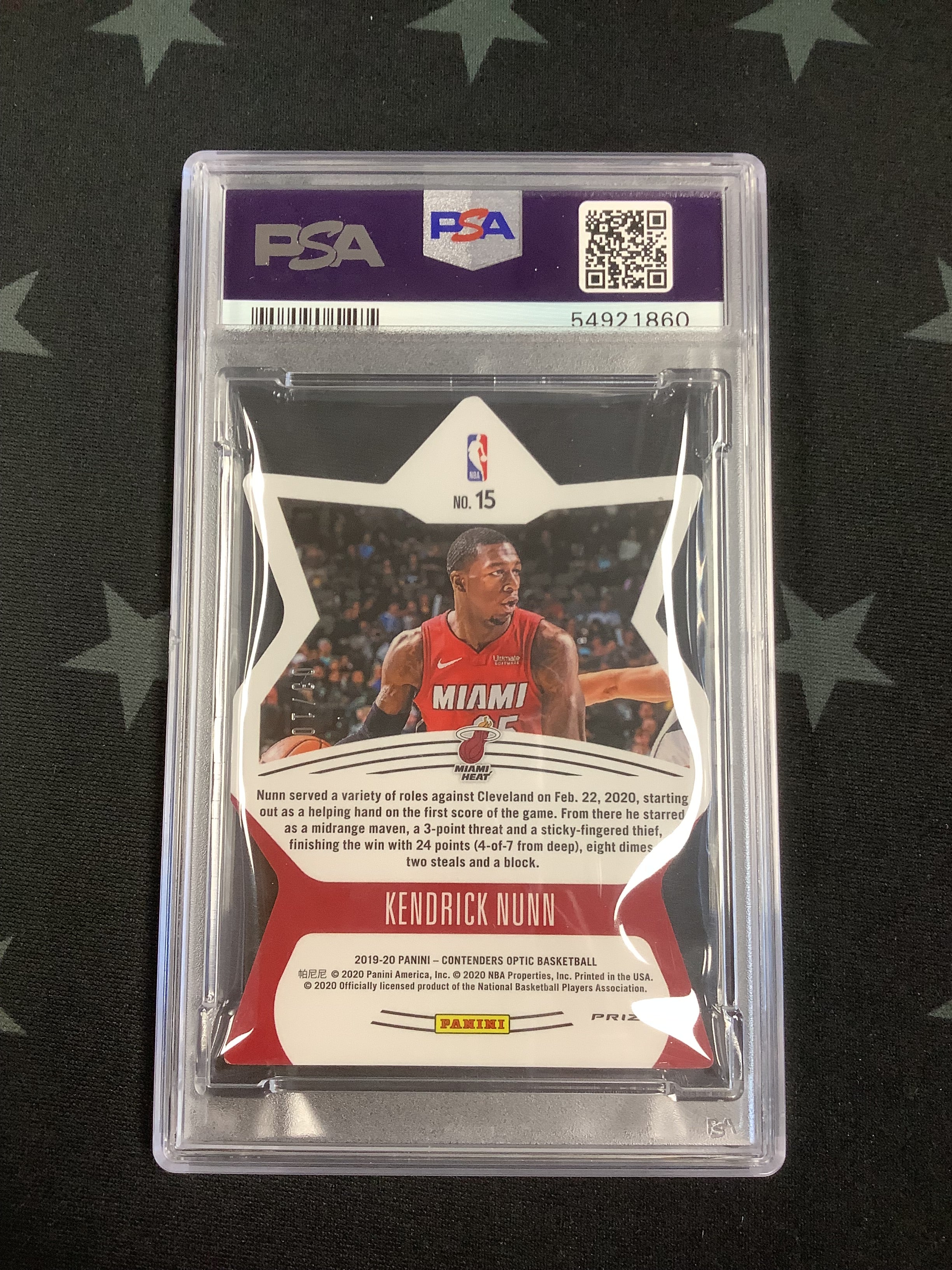 2019 Panini Contenders Optic Superstar Die-Cuts Gold Kendrick Nunn #15/10 PSA GEM MT 10 - Rare Basketball Trading Card for Collectors & Investors