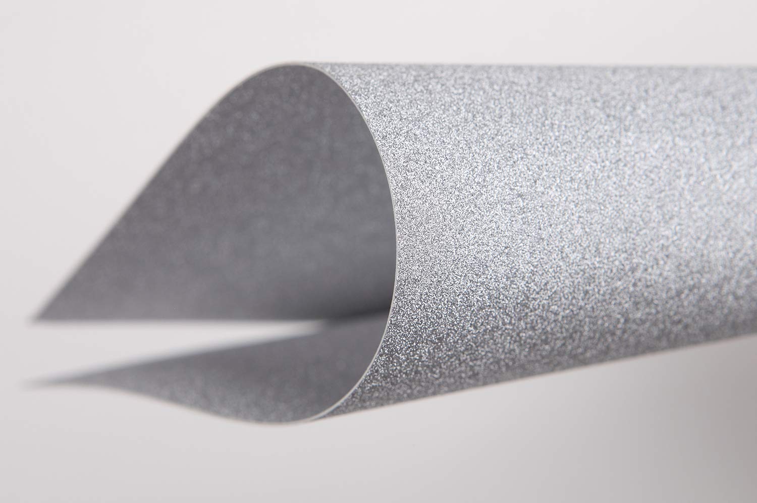 Premium Silver Glitter Cardstock Paper - 15-Pack Double-Sided 110 lb Cover Stock (8