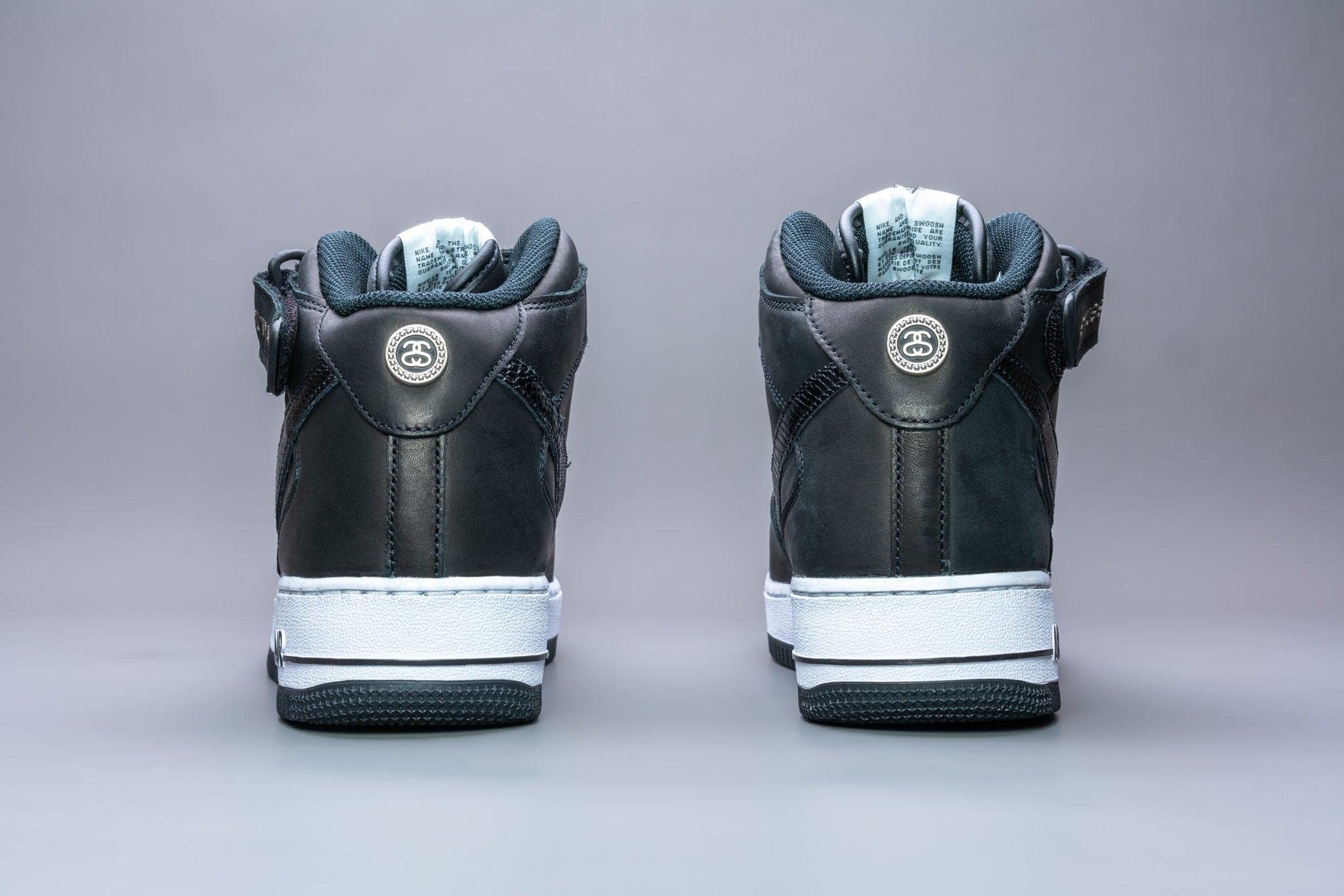Nike Air Force 1 Mid Stussy Collaboration - Black Men's Sneakers Size 5 | Streetwear Fashion, Casual Wear & Basketball Shoes for Everyday Style