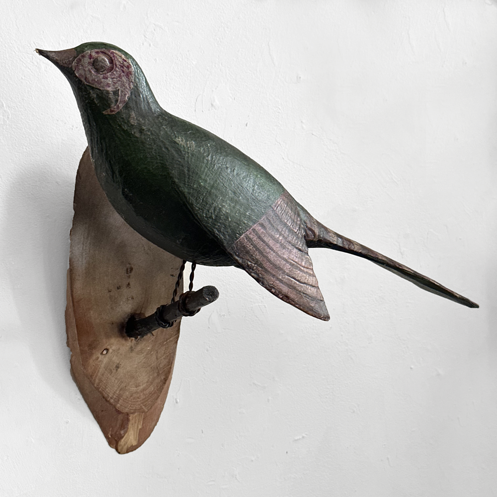 Handcrafted Black Forest Large Wooden Bird Carving (#529) - Perfect for Home Décor, Rustic Farmhouse Style & Gift Giving