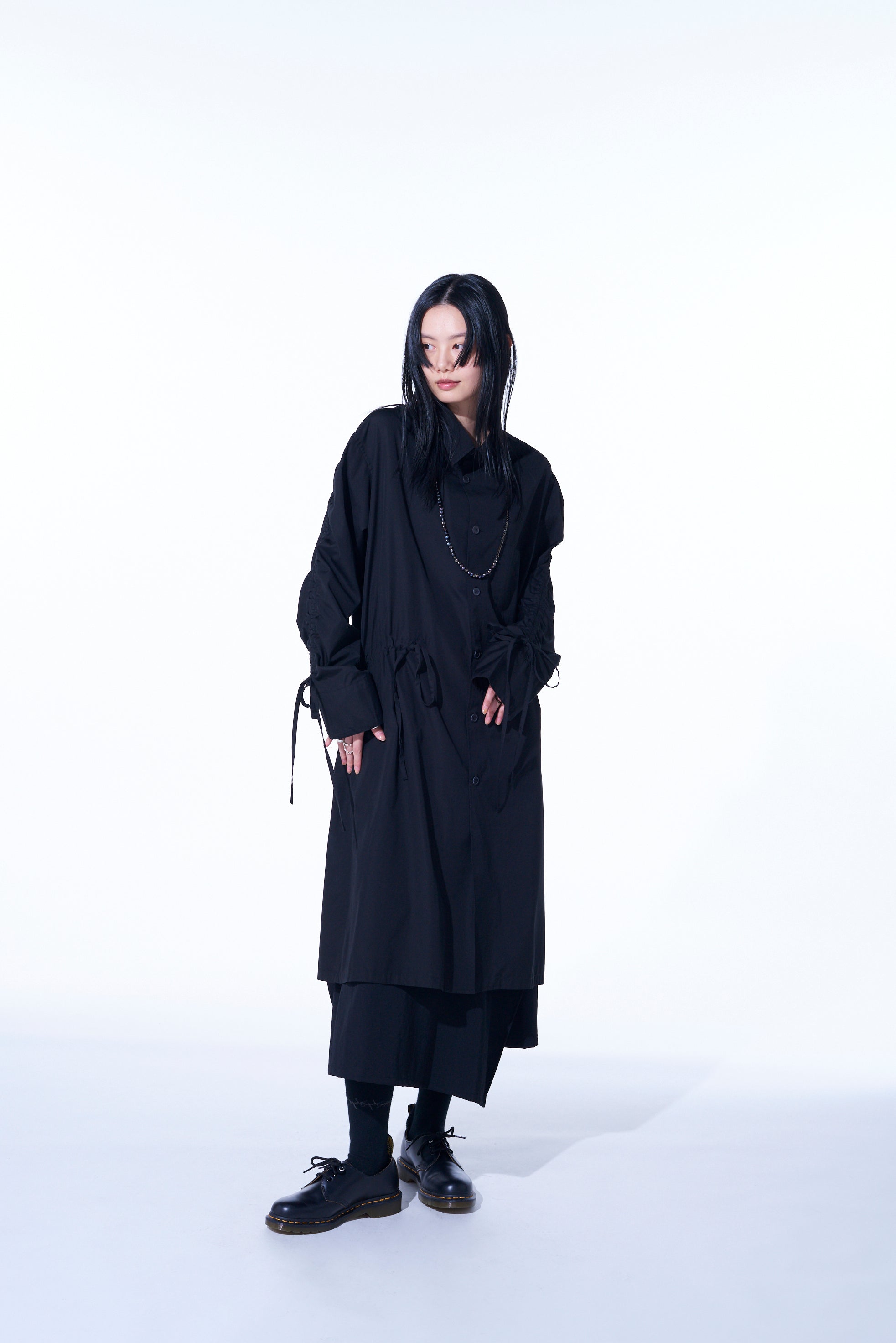 Oversized Cotton Broadcloth Long Shirt with Gathered Strings - Comfortable Loose Fit Casual Top for Women | Perfect for Layering, Beach Cover-Up & Everyday Wear