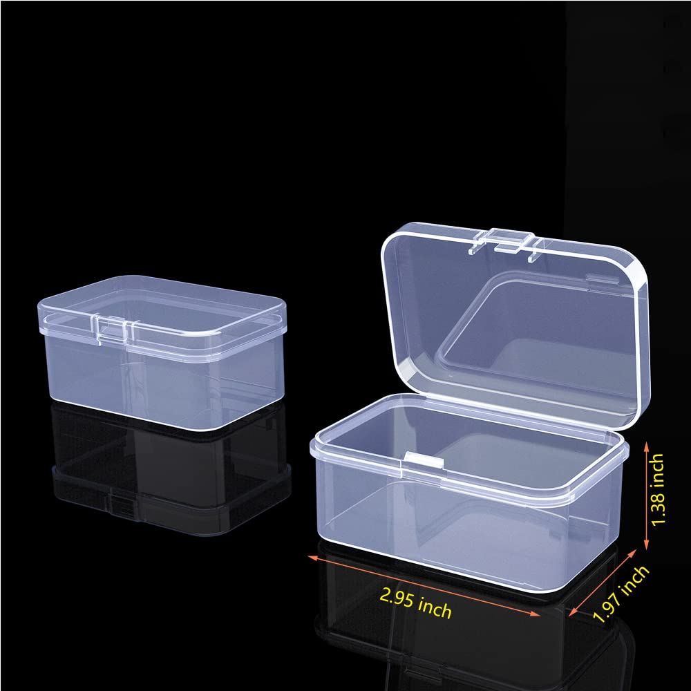 13-Piece Clear Large Plastic Bead Organizer Set with Hinged Lids - Transparent Storage Containers & Mini Cases for Jewelry Making, Craft Supplies, Hardware, Nails (Rectangle) - Perfect for DIY Projects, Beading, and Small Parts Organization