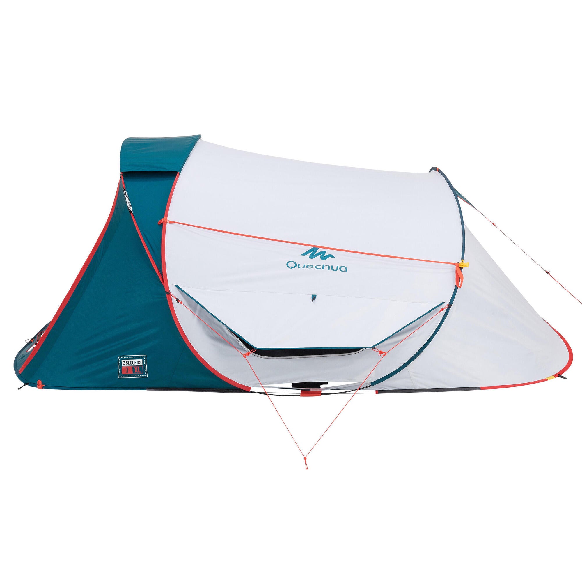 Quechua 2 Second XL Fresh & Black Waterproof Pop Up Camping Tent for 3 Person - Instant Setup, UV Protection & Ventilation for Outdoor Adventures, Hiking & Family Camping Trips